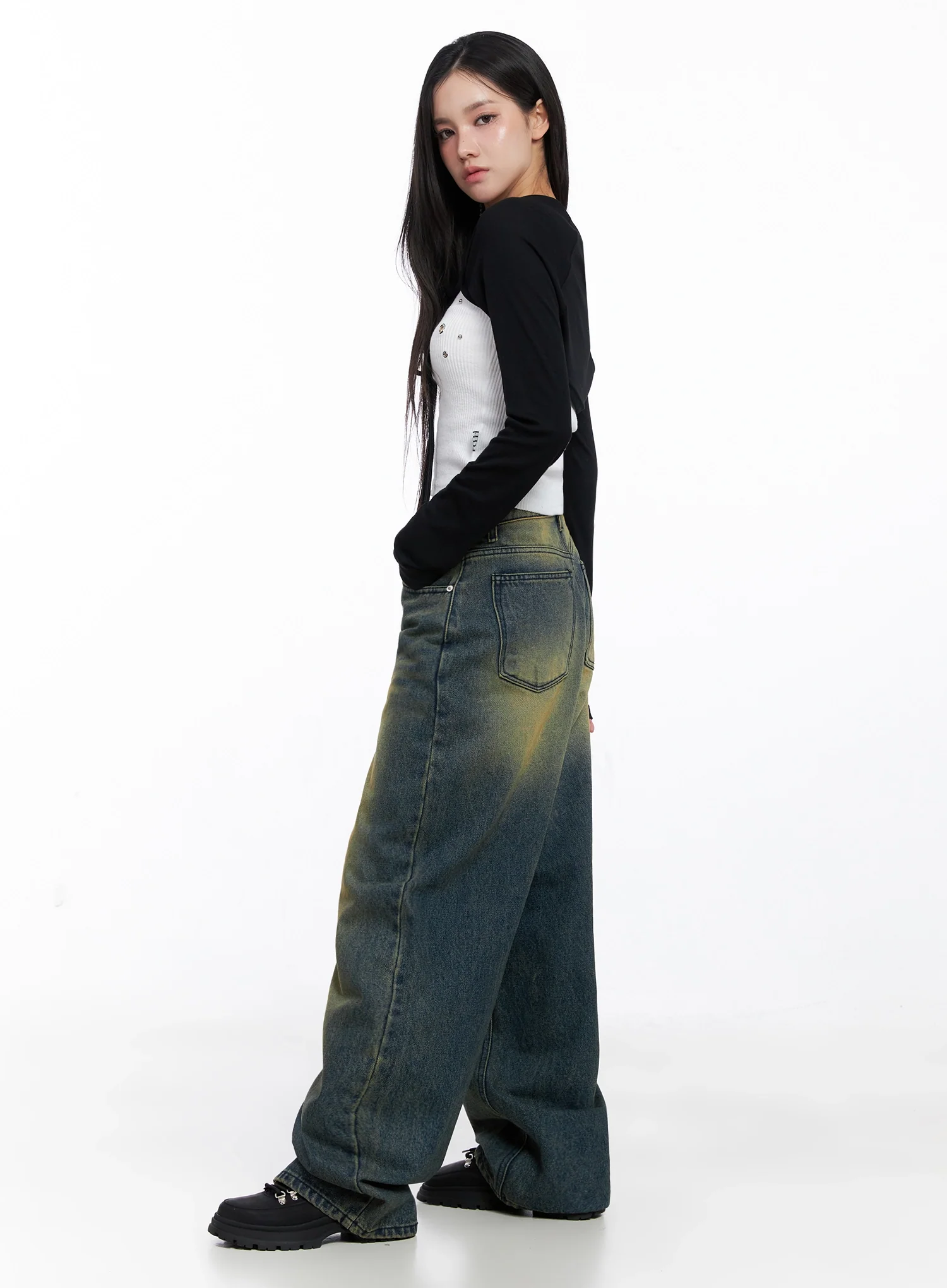 Elora Washed Baggy Jeans IS525 - Image 8