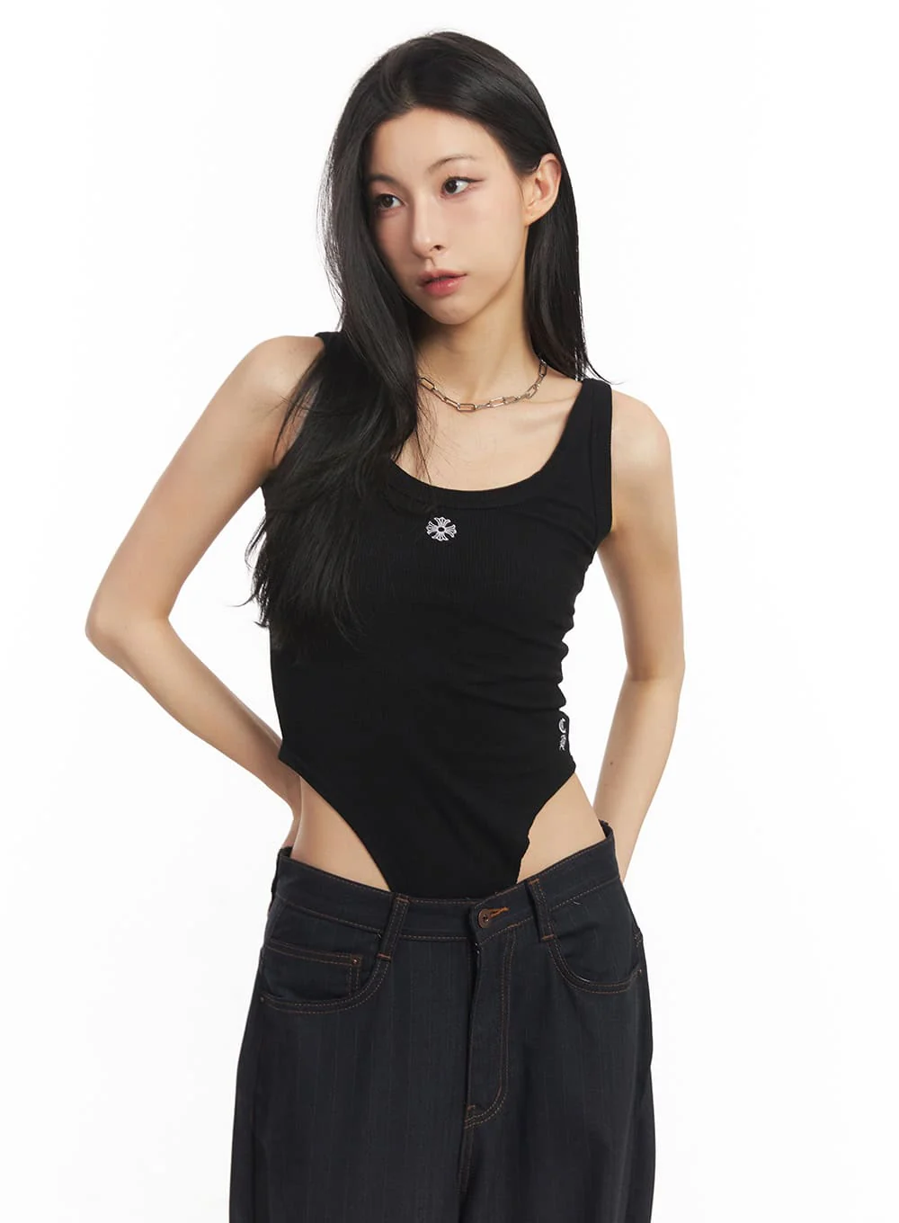 Embroidered Bodysuit Tank Top CA504 - Image 3