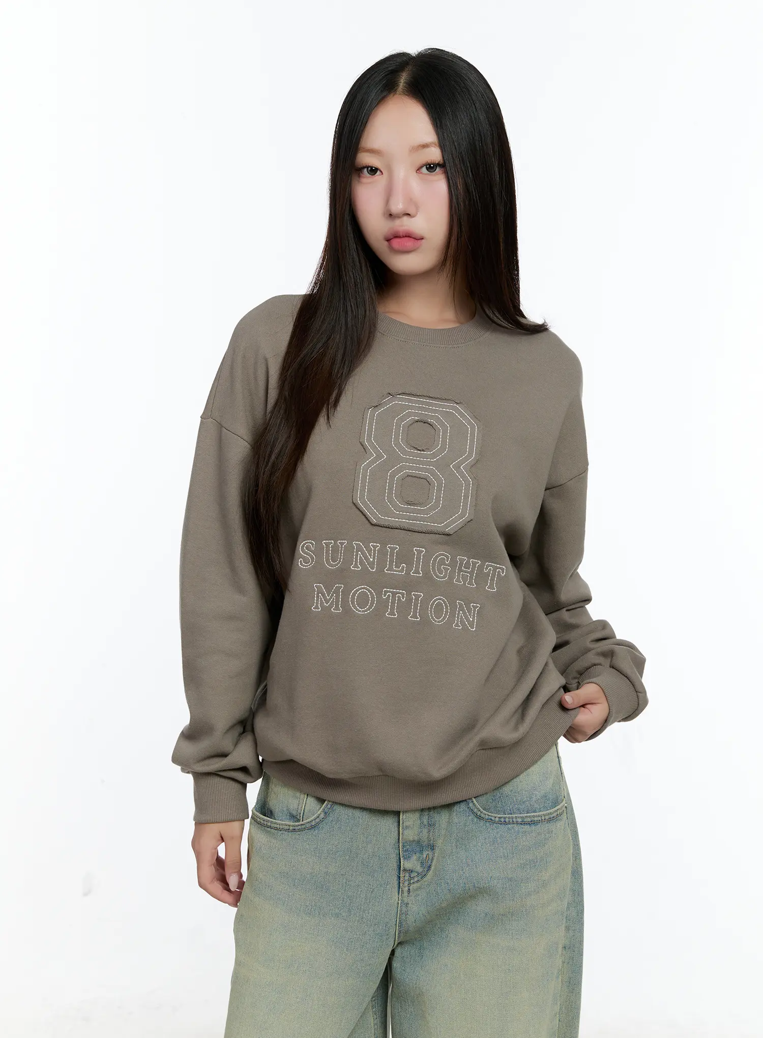 Embroidered Graphic Oversized Sweatshirt CS518 - Image 8