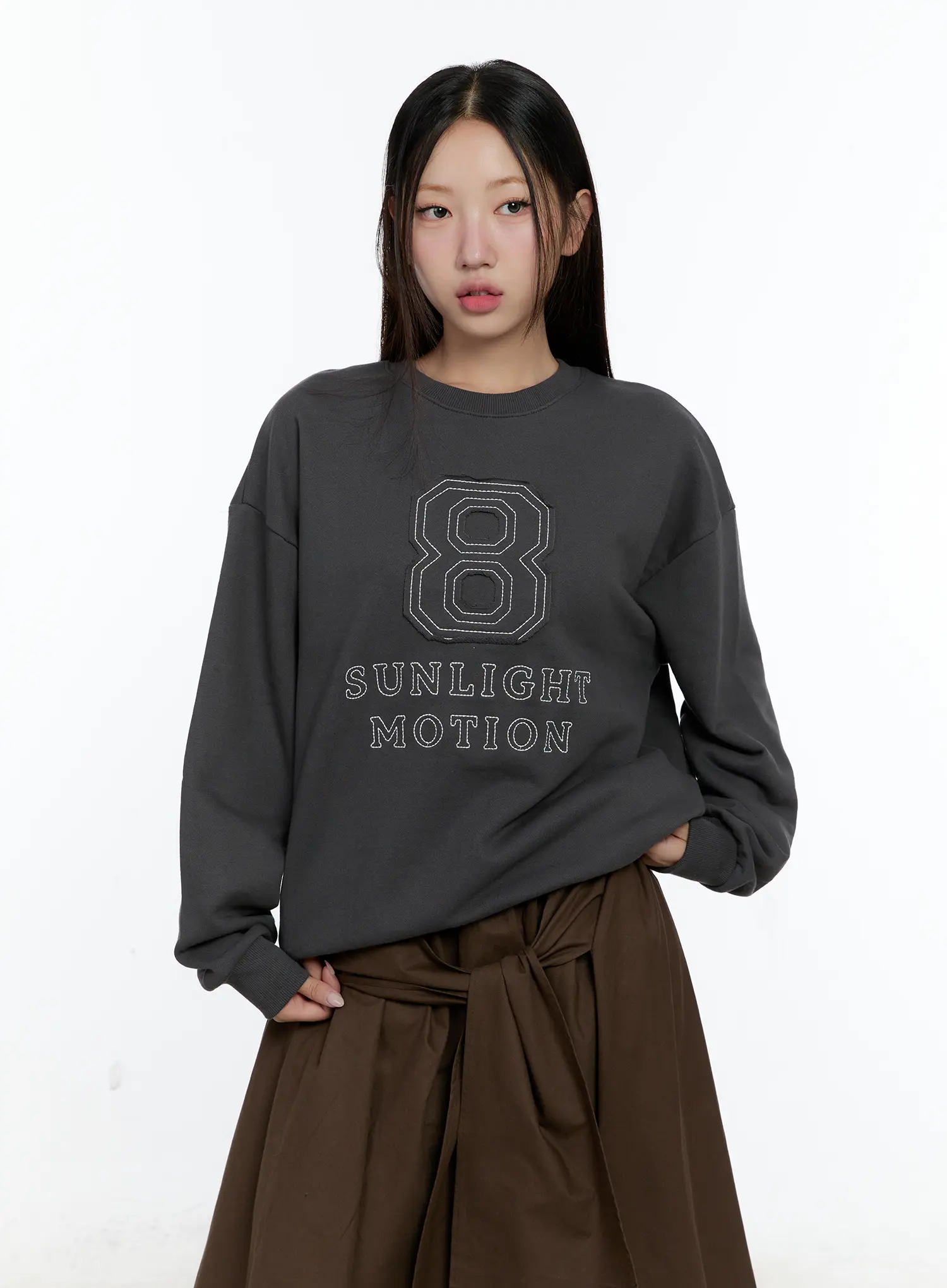 Embroidered Graphic Oversized Sweatshirt CS518 - Image 9