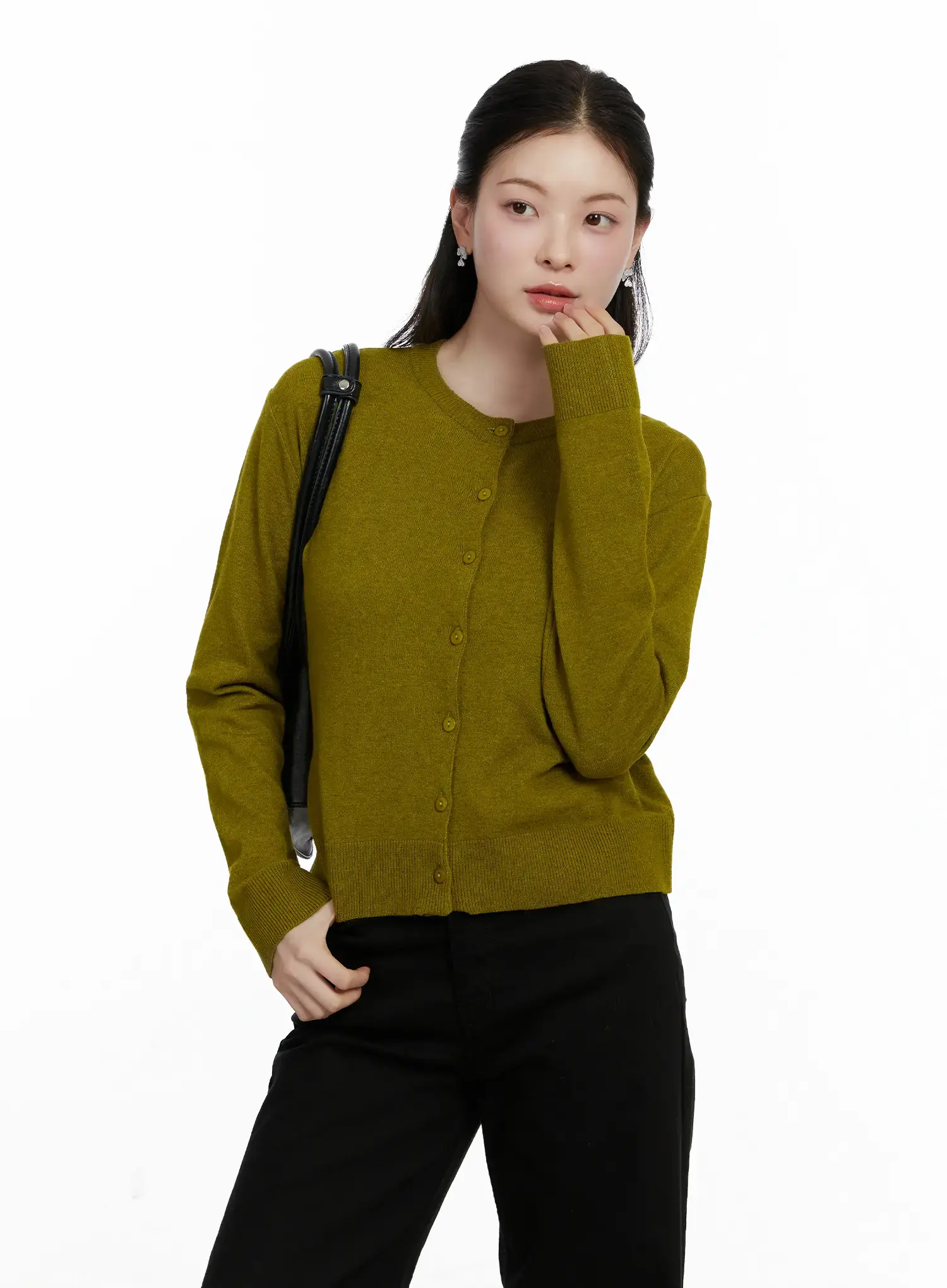Essential Button-Up Knit Cardigan F502