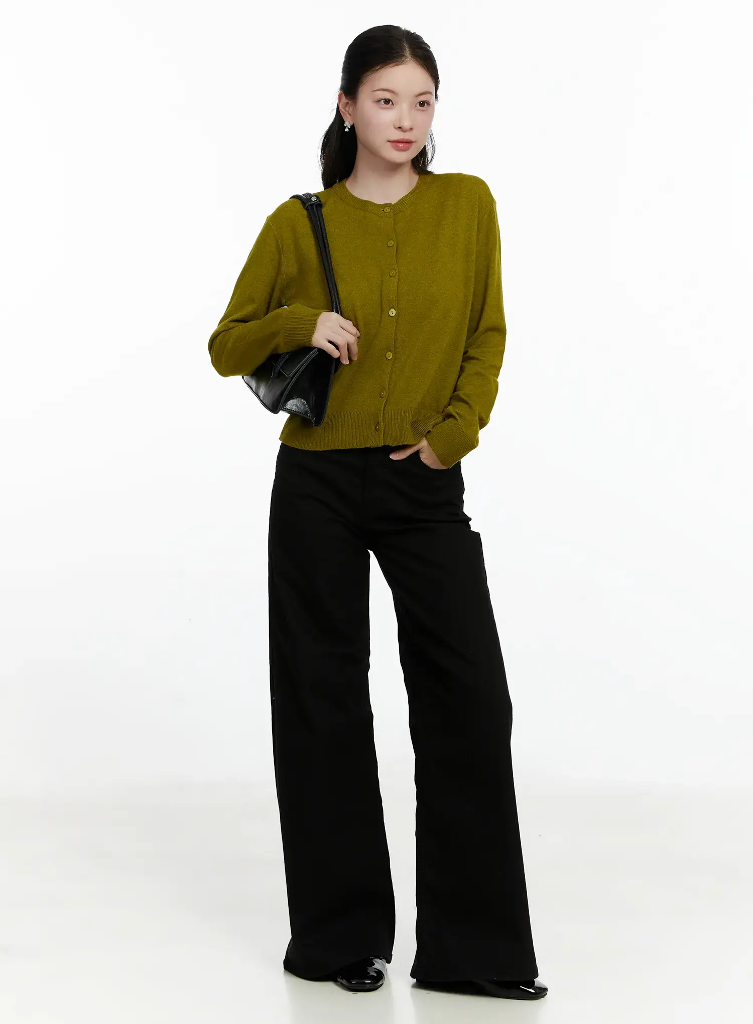 Essential Button-Up Knit Cardigan F502 - Image 3