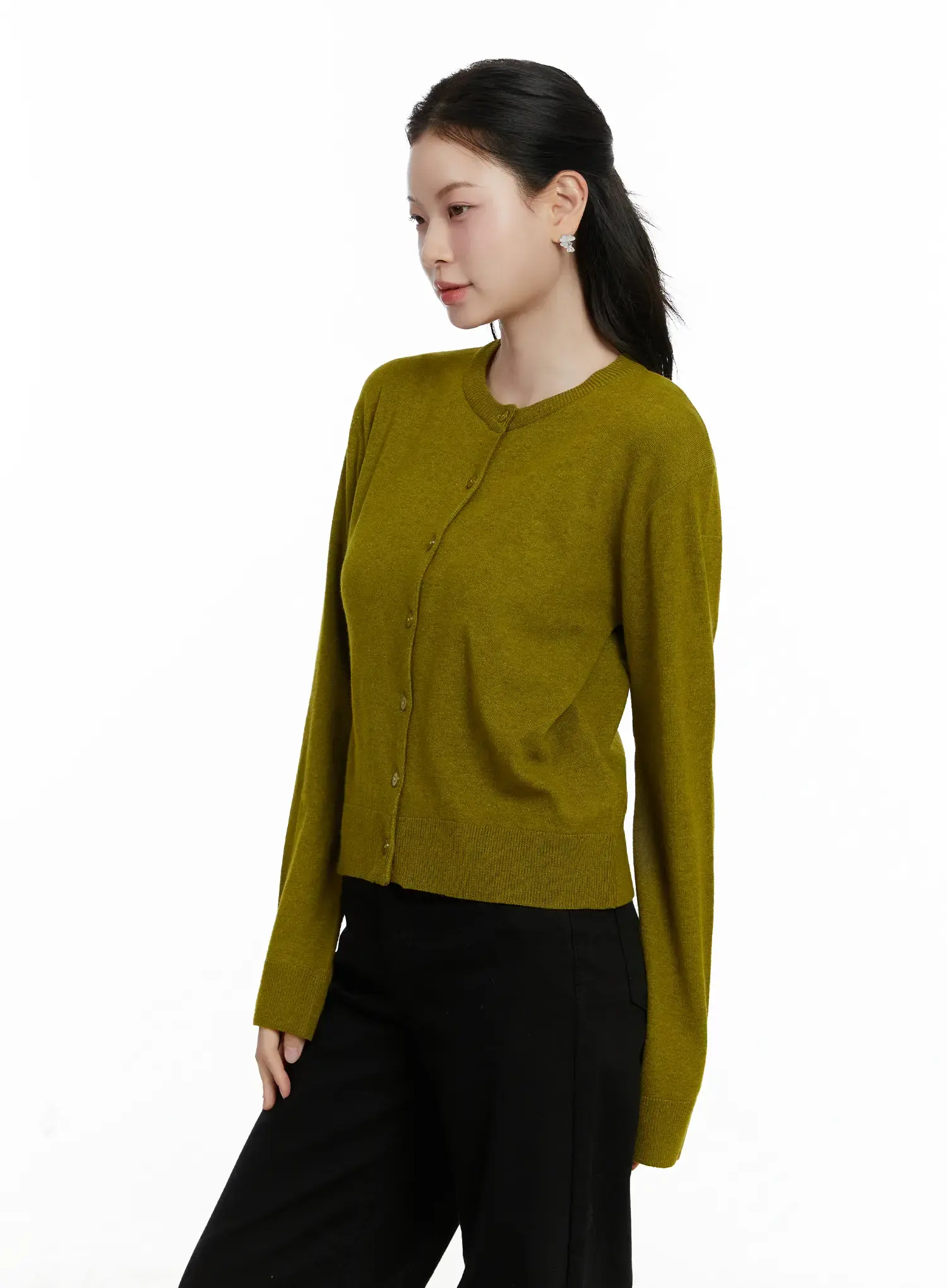 Essential Button-Up Knit Cardigan F502 - Image 5