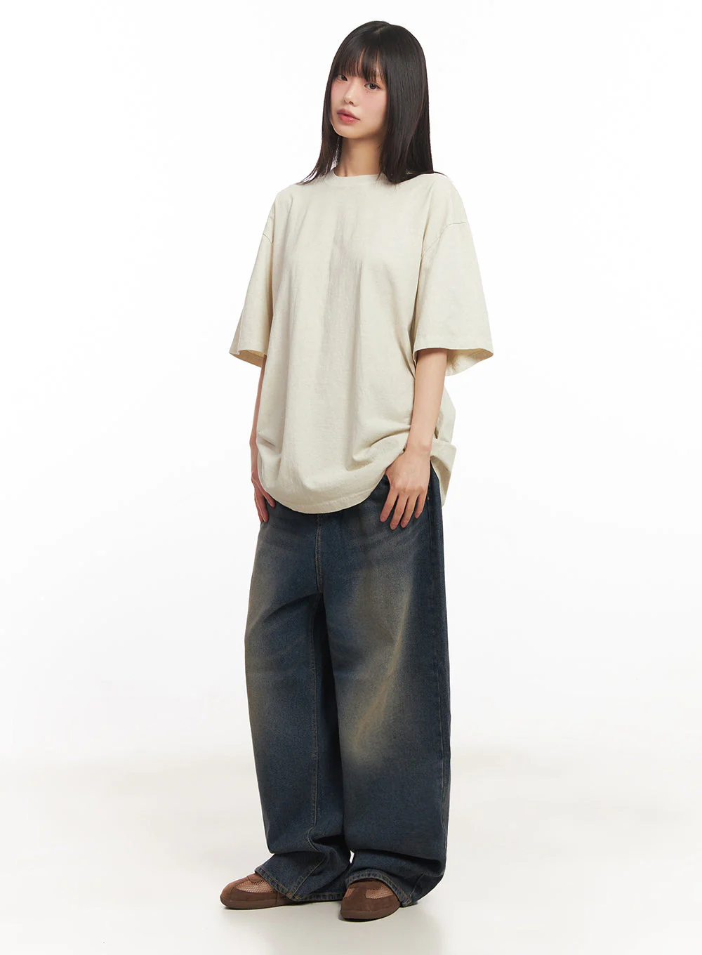 Essential Cotton Canvas Oversize T-Shirt IY502 - Image 10