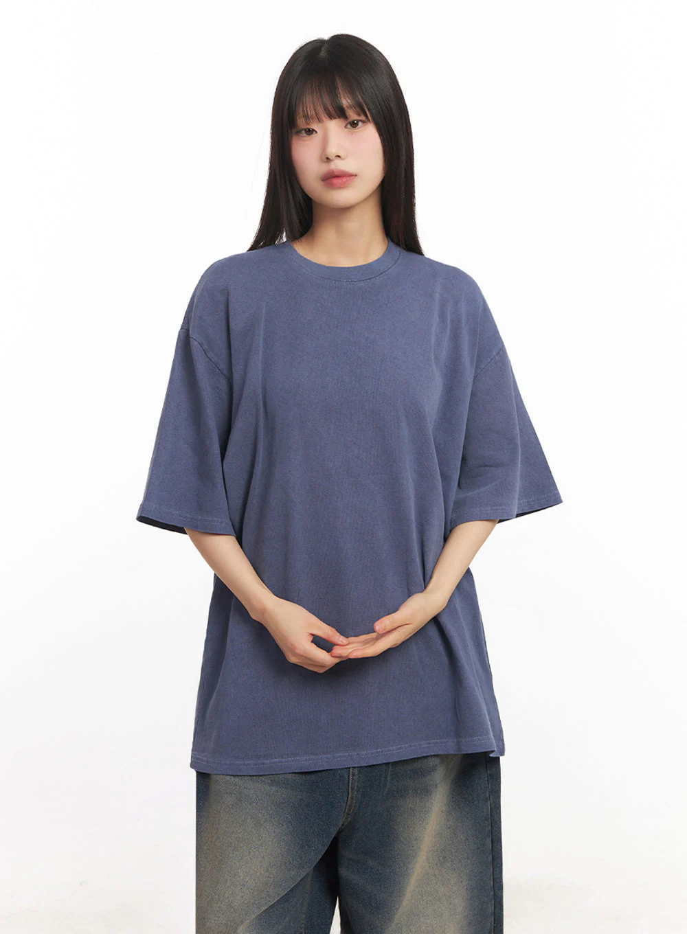 Essential Cotton Canvas Oversize T-Shirt IY502 - Image 14
