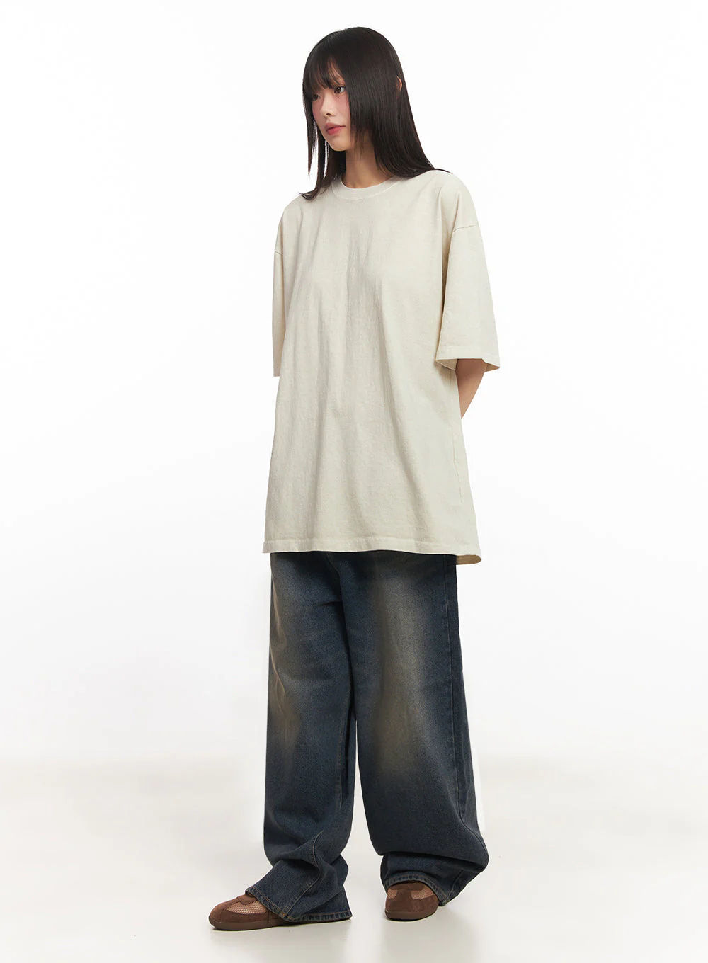 Essential Cotton Canvas Oversize T-Shirt IY502 - Image 5