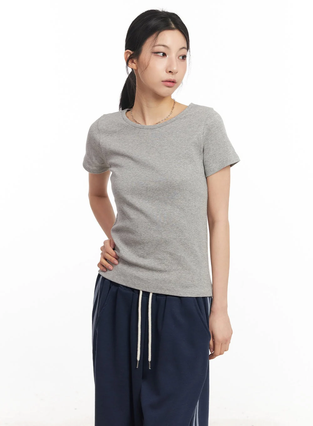 Essential Cotton U-Neck Top CA516 - Image 7