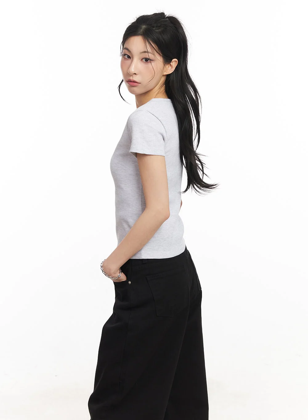 Essential Henley Button Top CA516 - Image 3