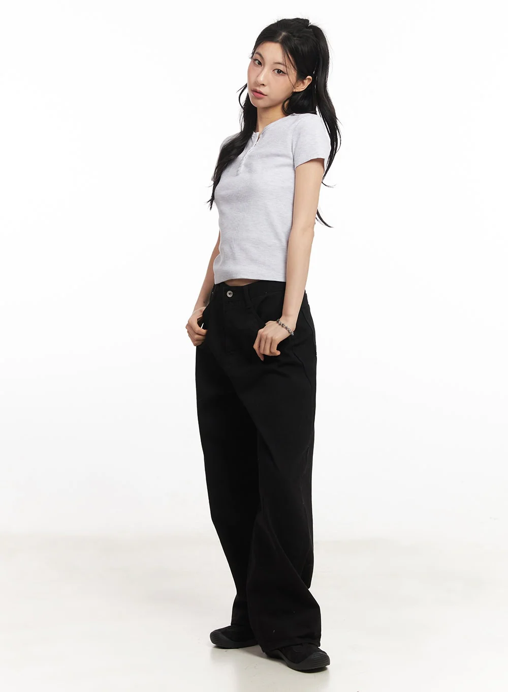 Essential Henley Button Top CA516 - Image 5