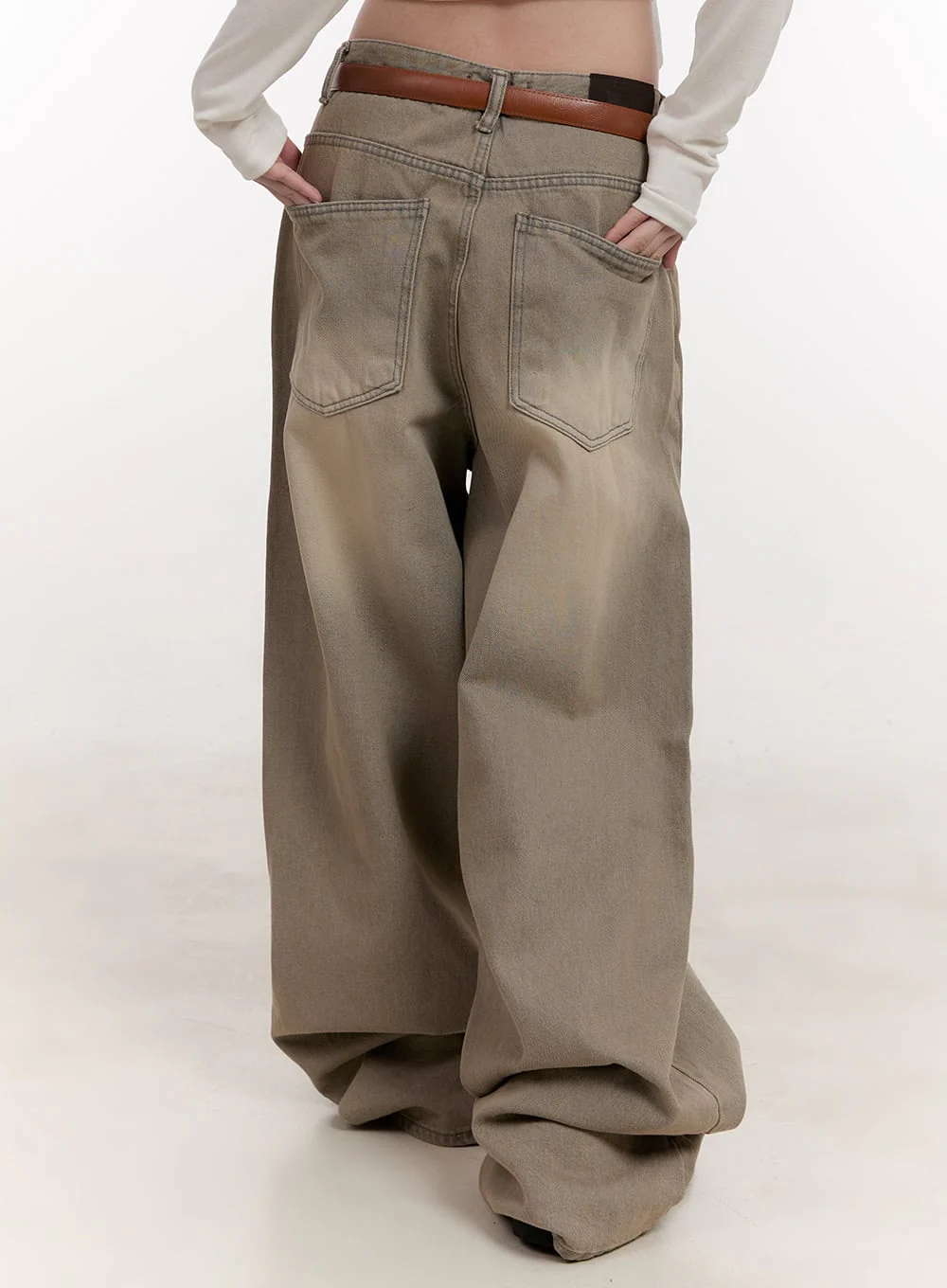 Eunice Pintuck Washed Baggy Jeans CJ531 - Image 5