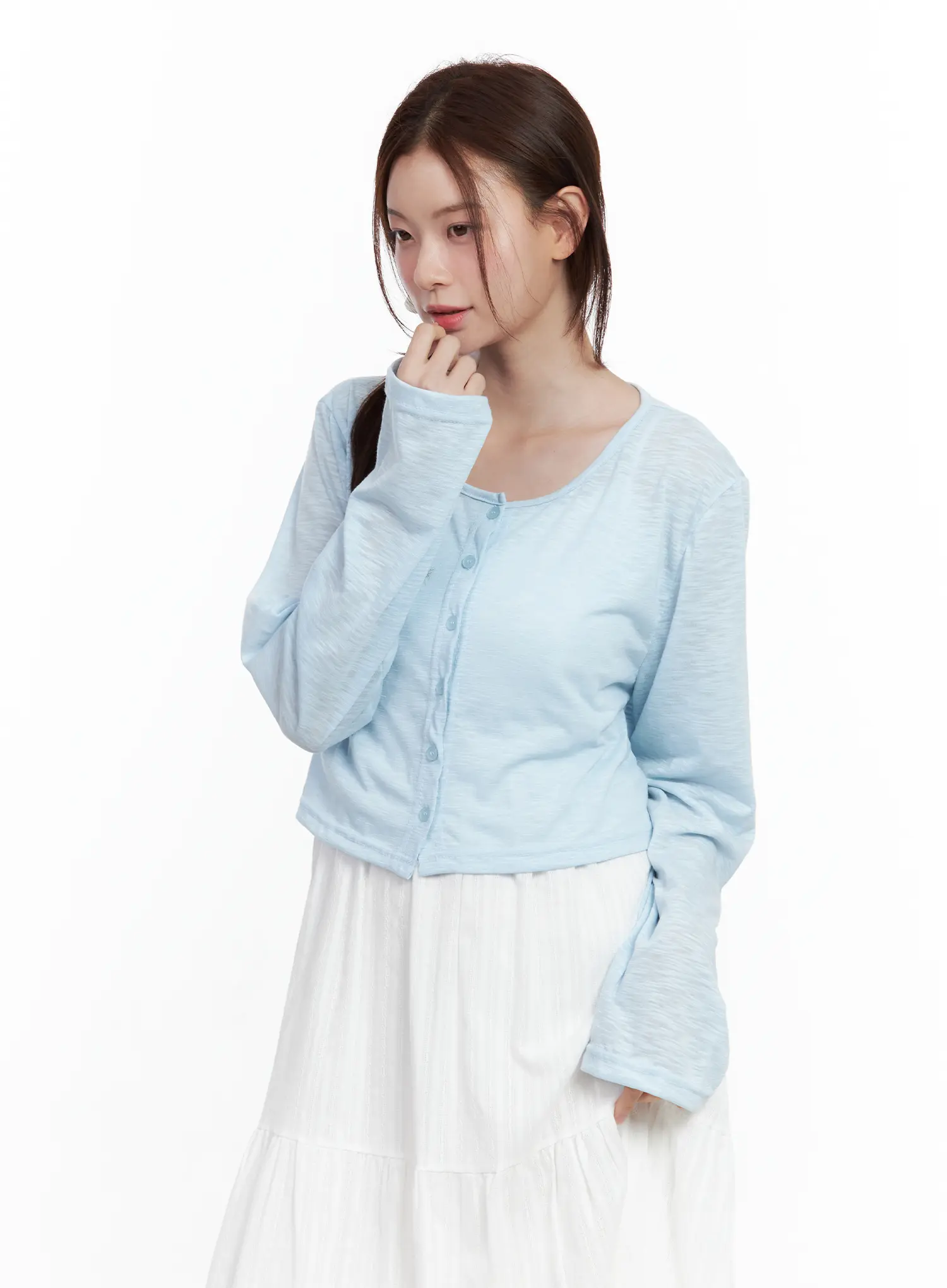 Everyday Buttoned Long-Sleeve Cardigan CL502 - Image 9