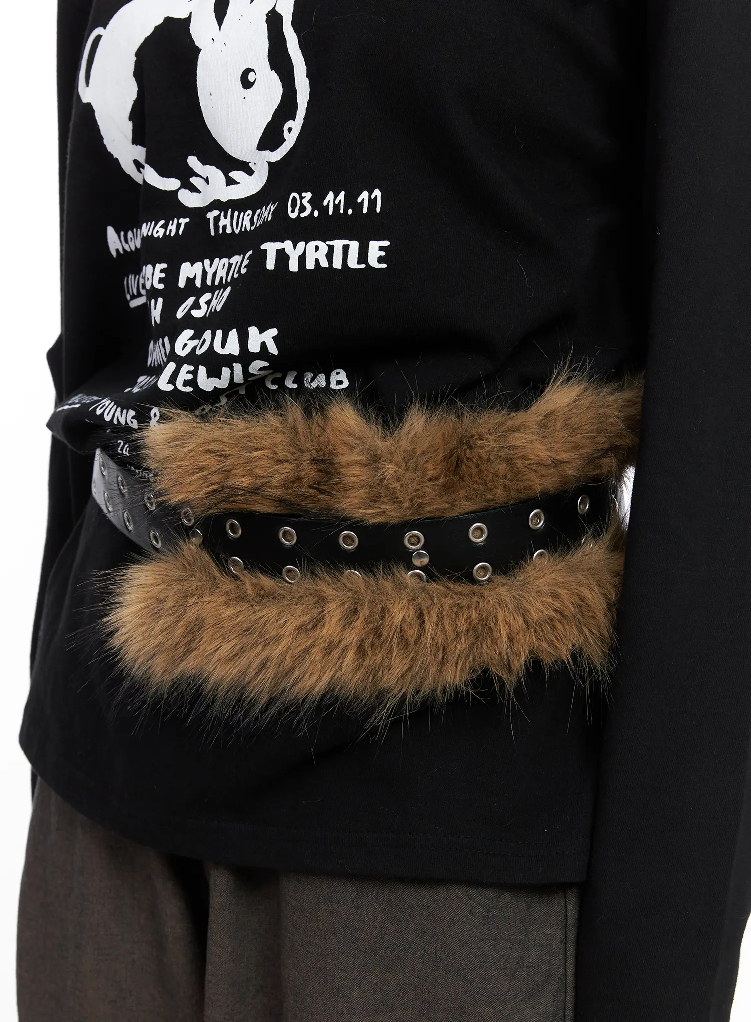 Faux Fur Eyelet Belt CN521