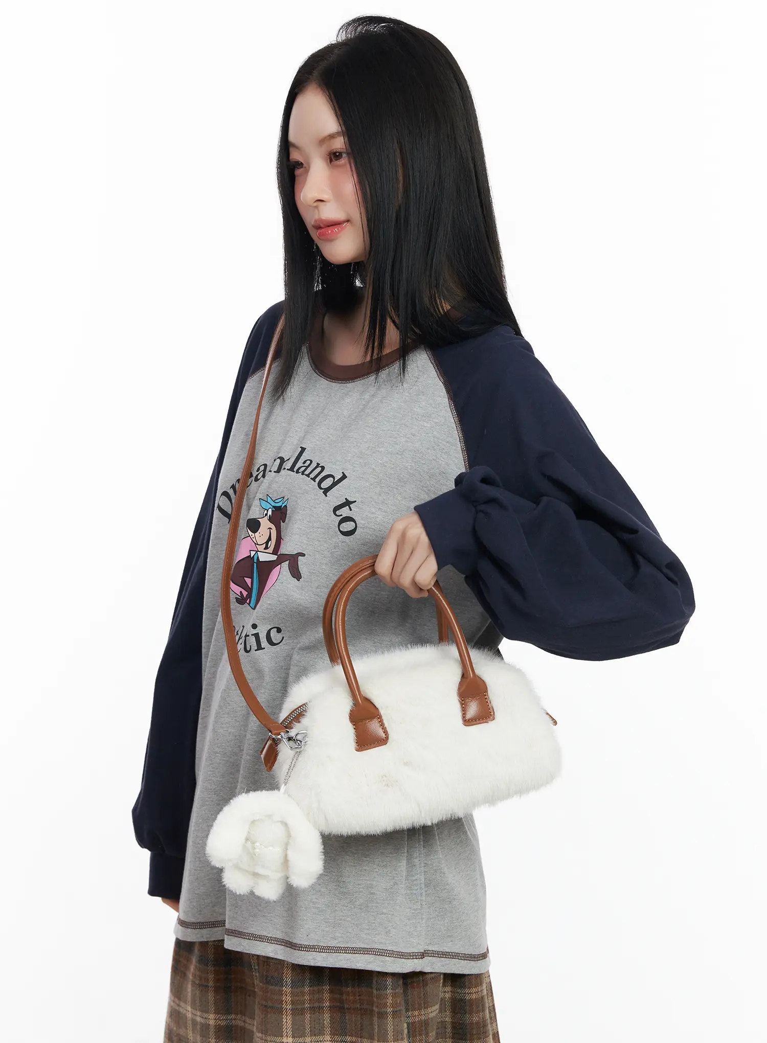 Faux Fur Keyring Bag Set CJ520 - Image 4