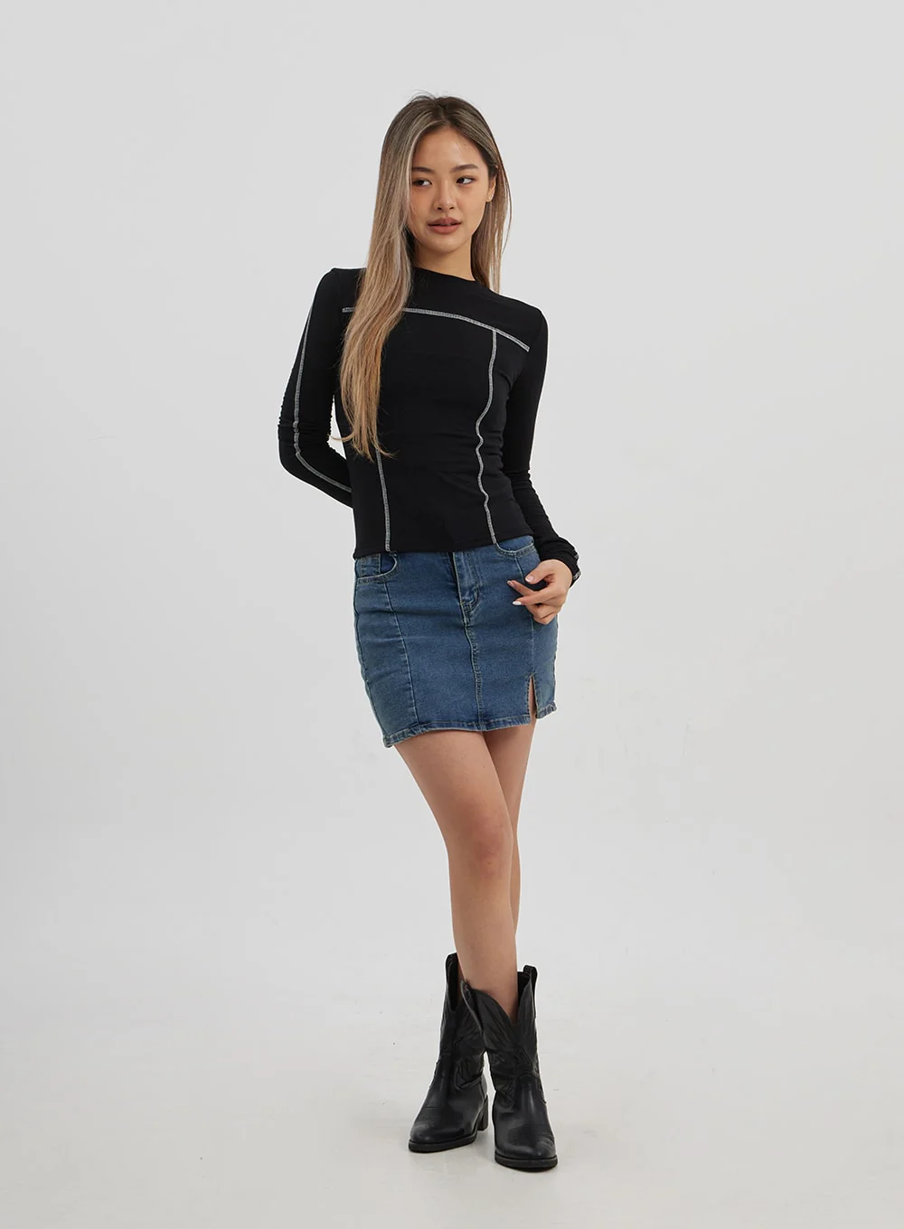 Faux Fur Two Button Cropped Cardigan CJ325 - Image 15