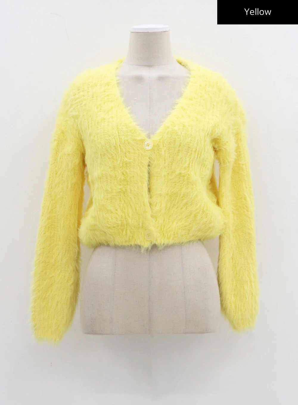 Faux Fur Two Button Cropped Cardigan CJ325 - Image 18