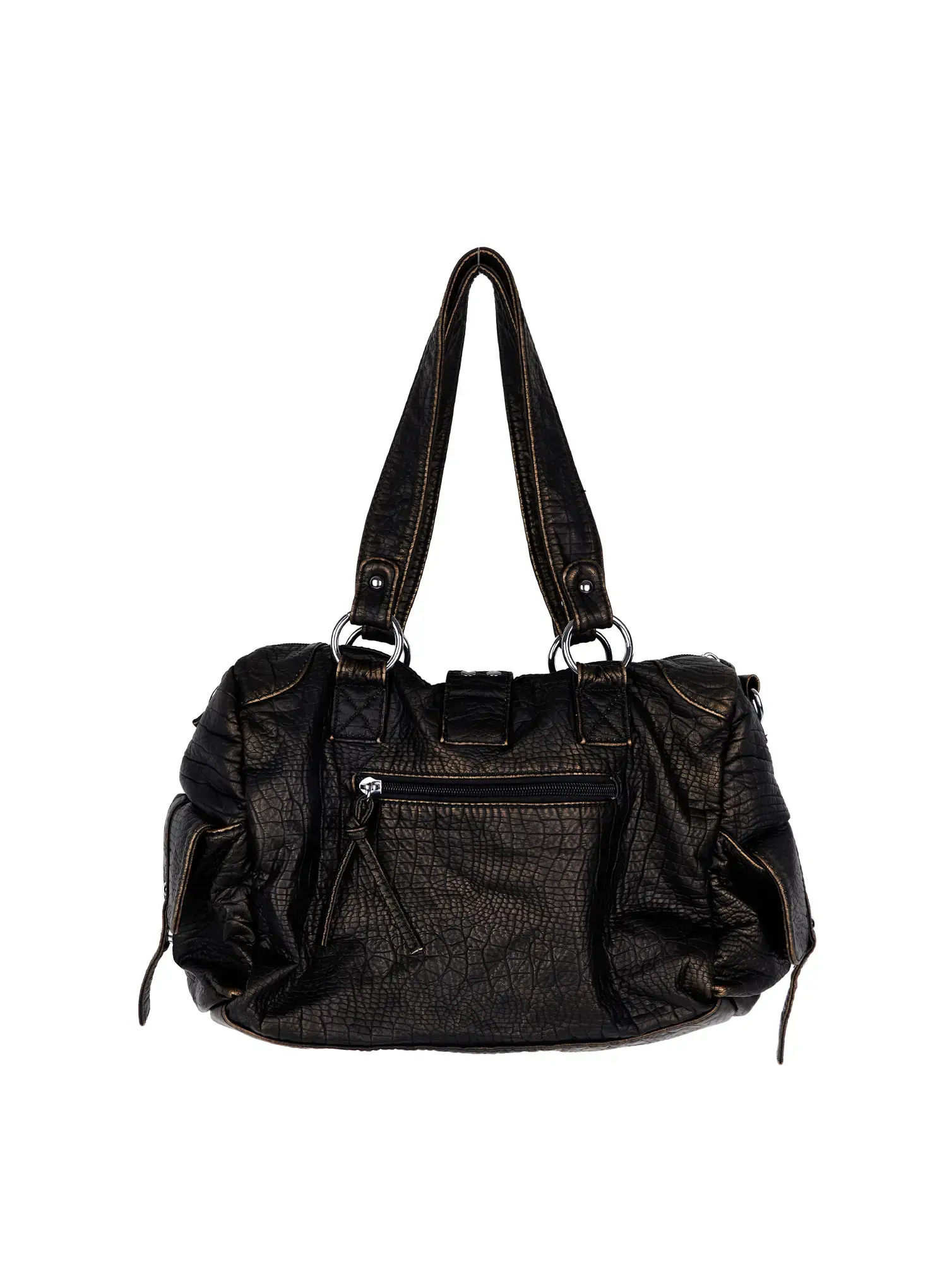 Faux-Leather Eyelet Belted Crossbody Bag CF503 - Image 10