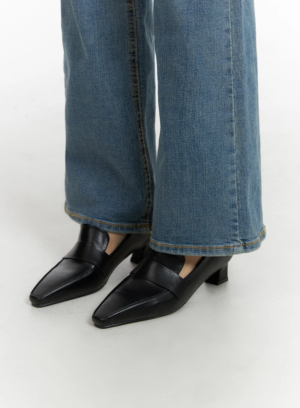 Faux Leather Loafer Pumps CJ426 - Image 3