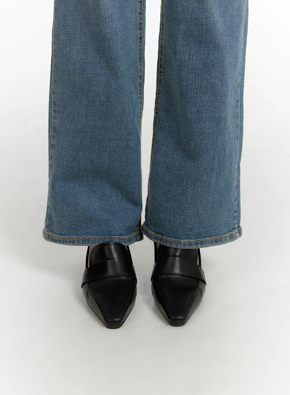 Faux Leather Loafer Pumps CJ426 - Image 4