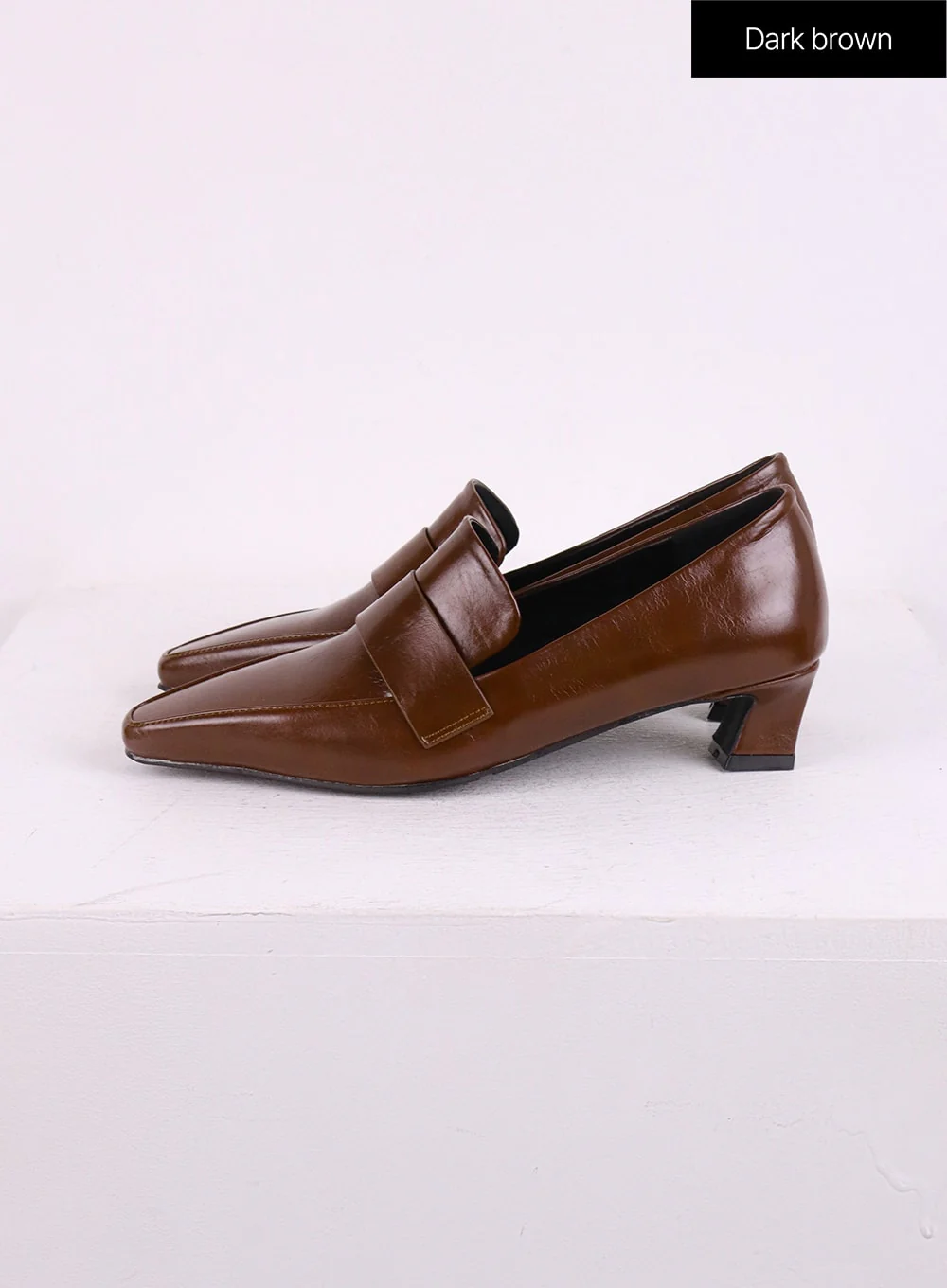 Faux Leather Loafer Pumps CJ426 - Image 9