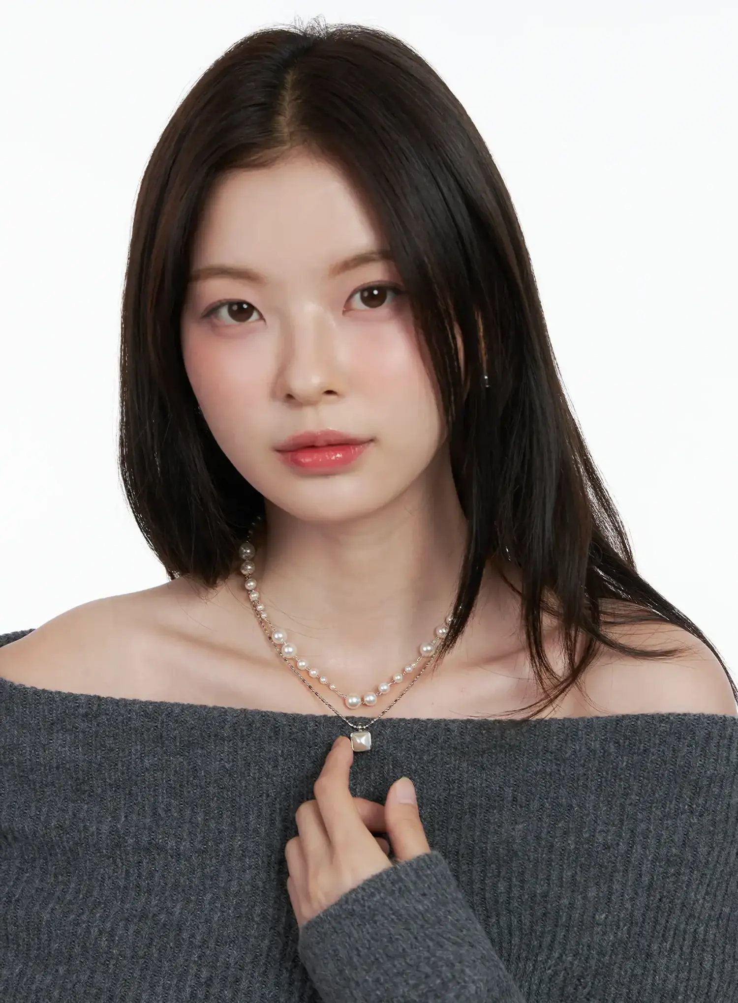 Faux-Pearl Layered Necklace  IN510 - Image 2