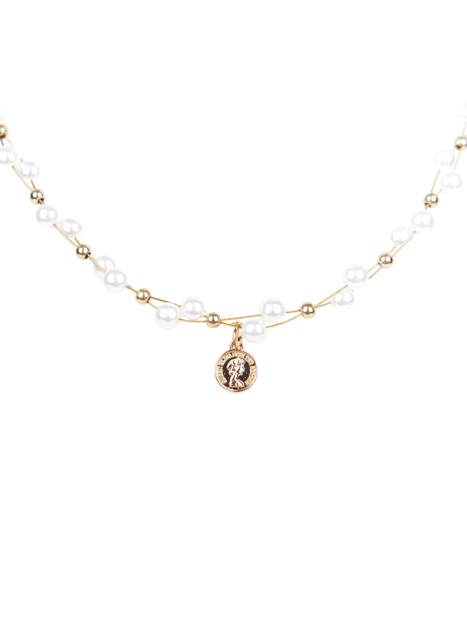 Faux Pearl Pendant Necklace CA527 - Image 4