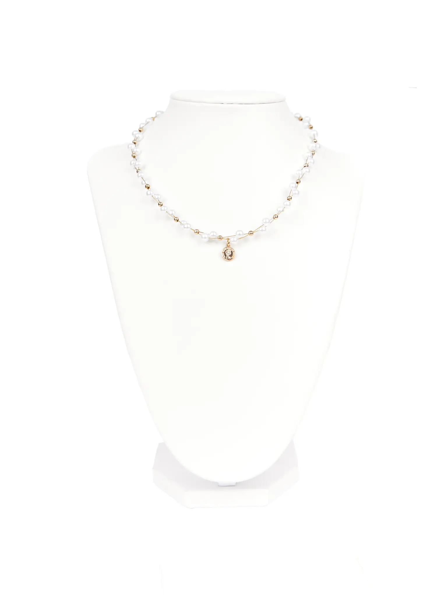 Faux Pearl Pendant Necklace CA527 - Image 5