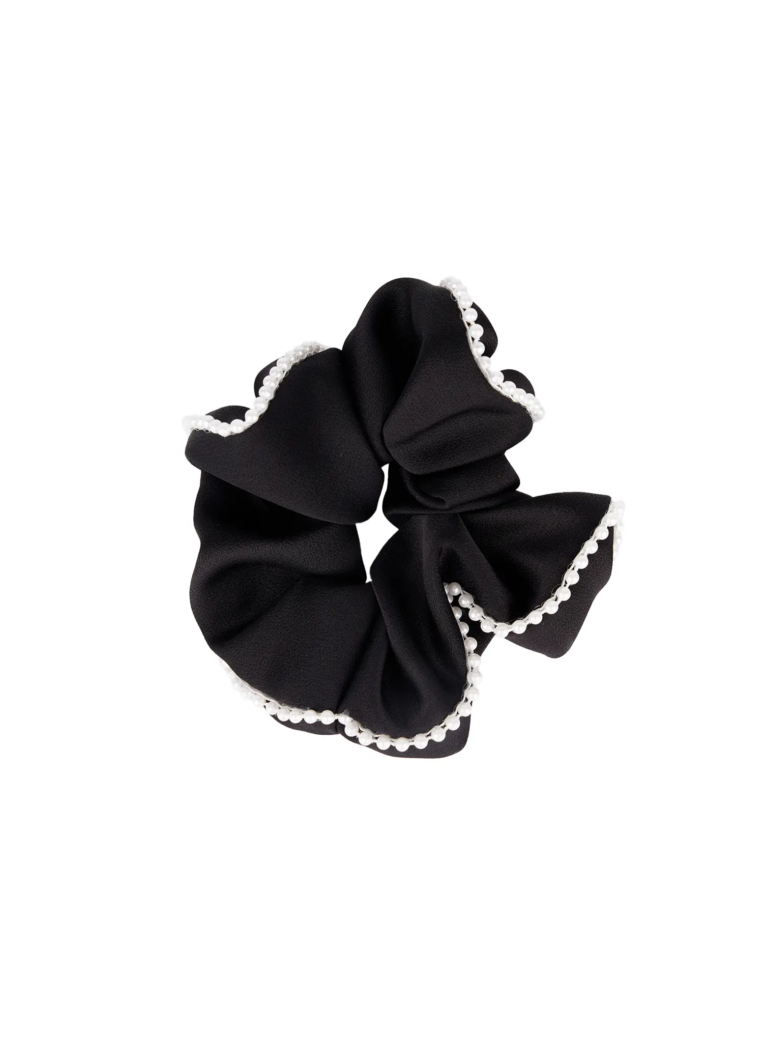 Faux Pearl Trim Satin Scrunchie CJ520 - Image 6