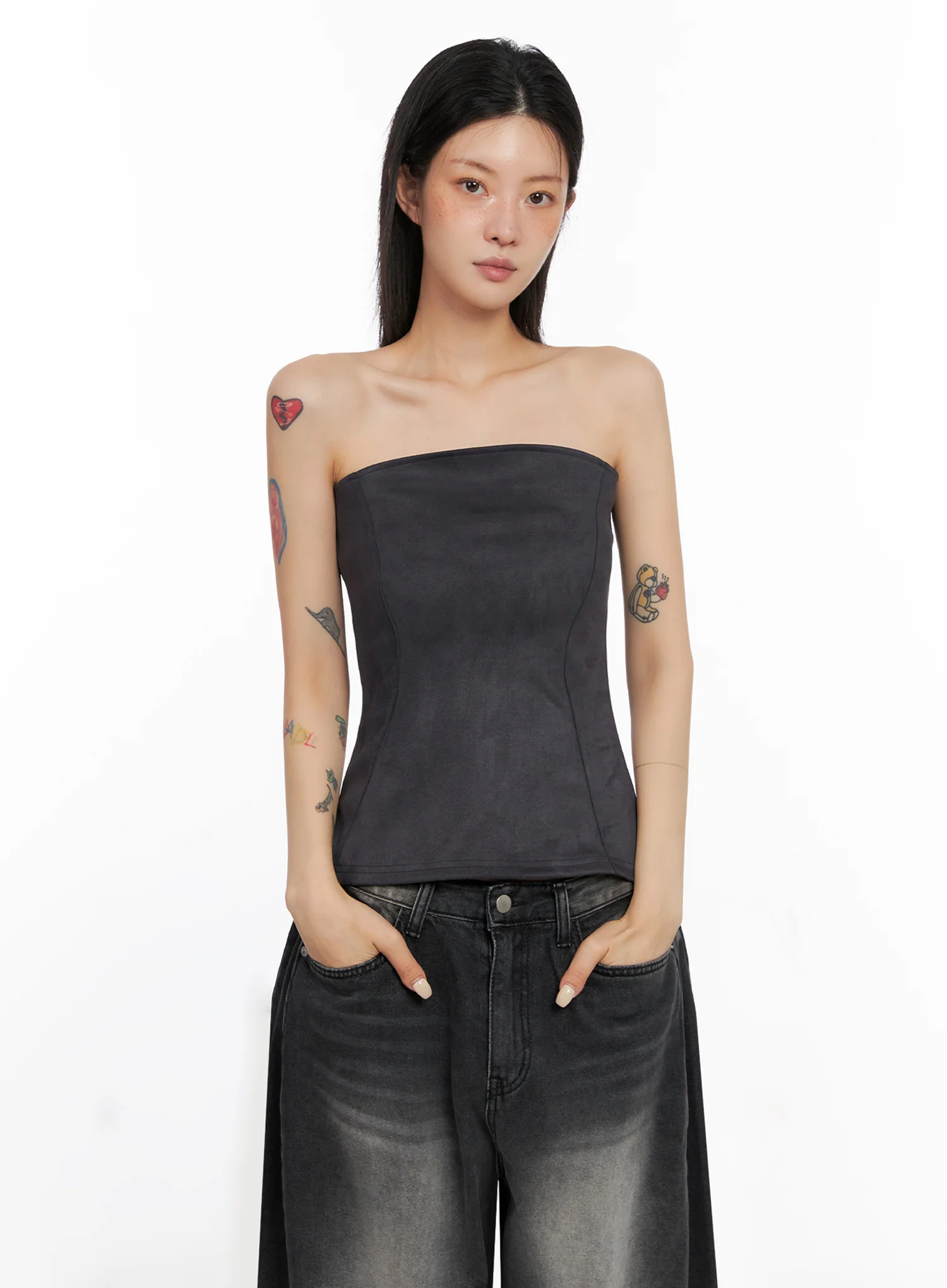 Faux Suede Tube Top IS508 - Image 13