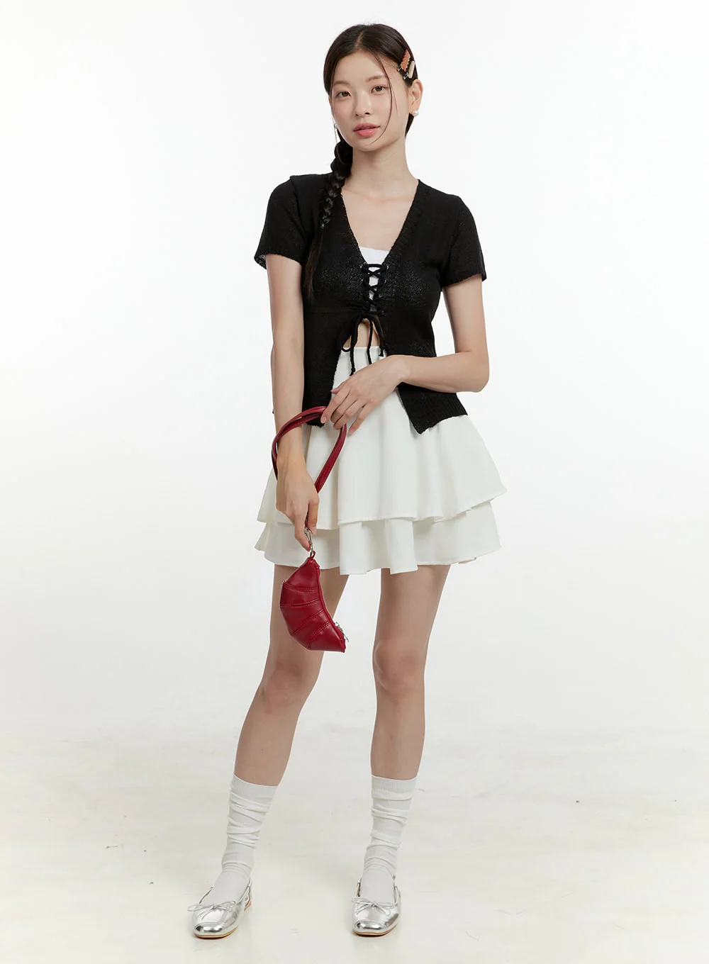 Flare Ruffle Mini Skirt OL423 - Image 3