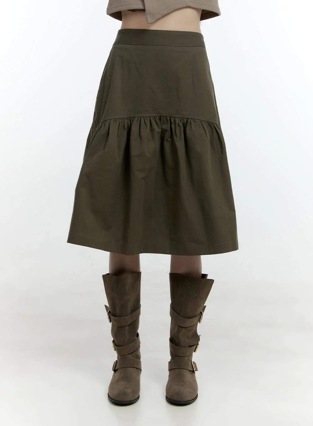 Flare Shirring Midi Skirt CF506 - Image 11