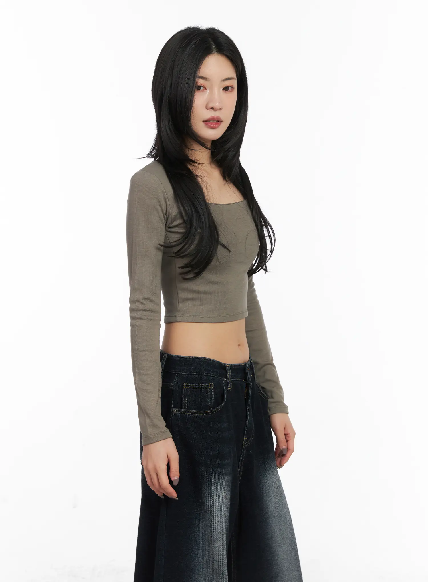 Fleece-Lined Square Neck Crop Top CD509 - Image 6