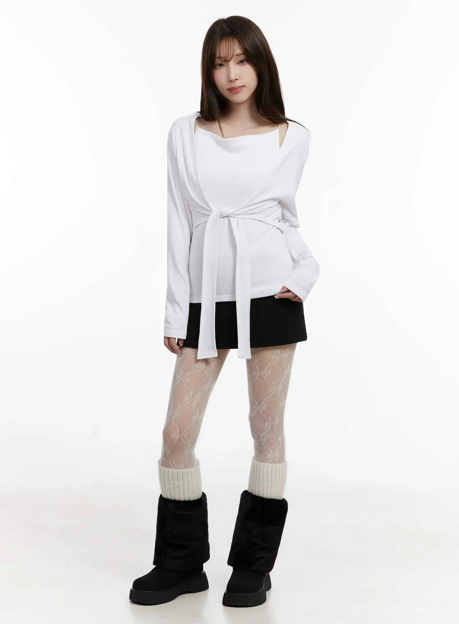 Fleece Low Rise Mini Skirt IJ516 - Image 3