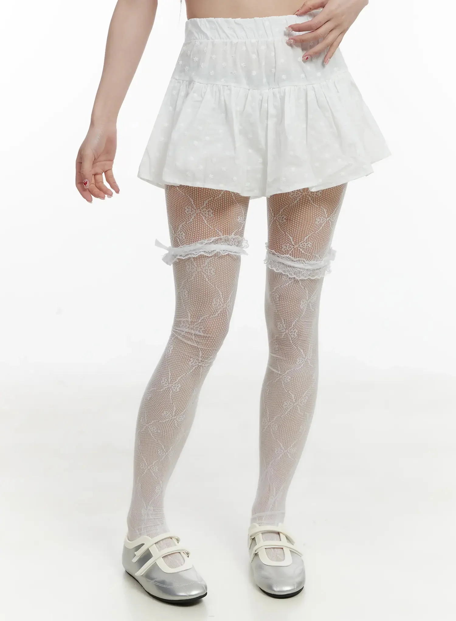 Floral Embroidered Skort IJ521 - Image 10