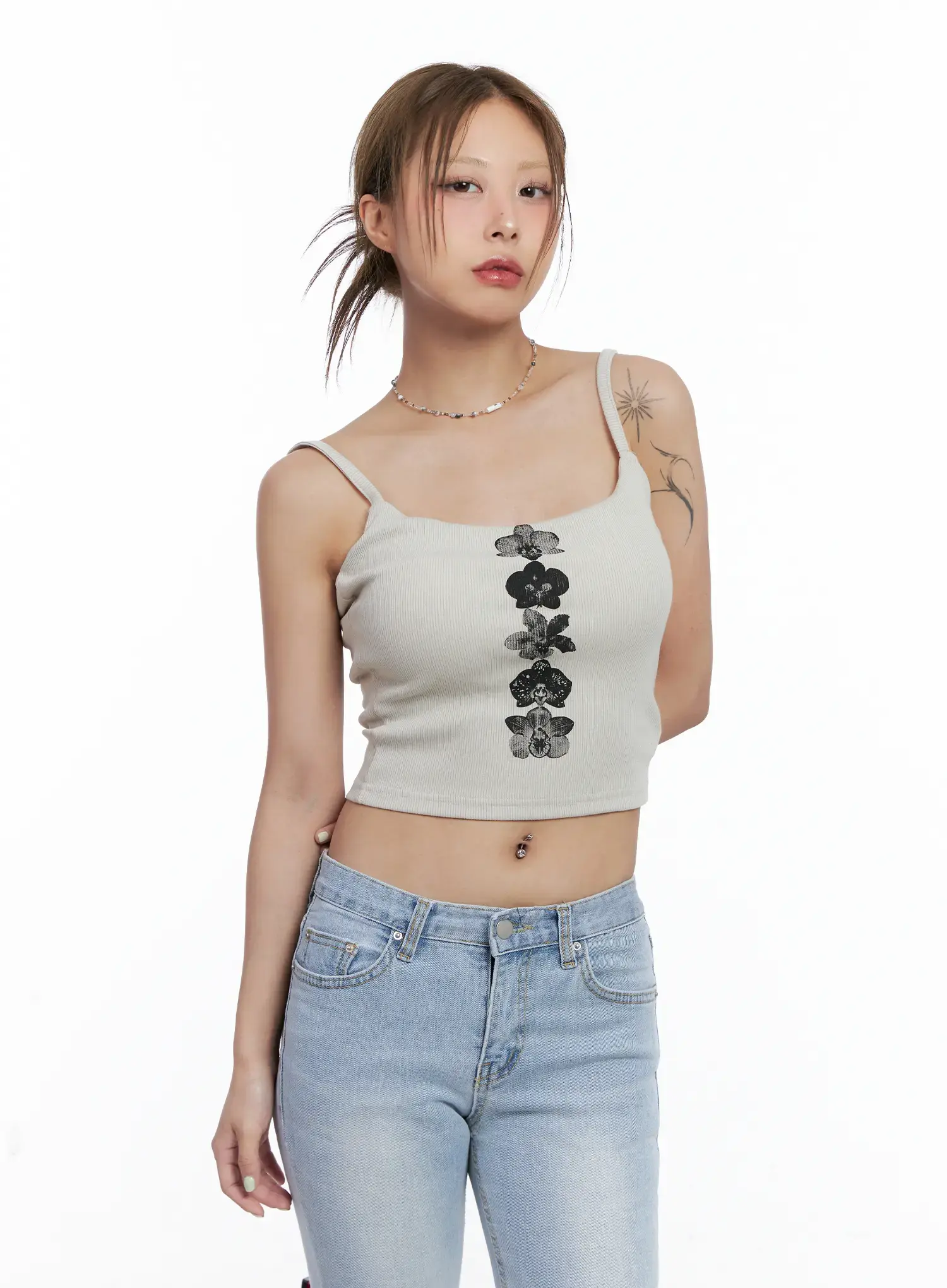 Floral Graphic Ribbed Tank Top CL510 - Image 10