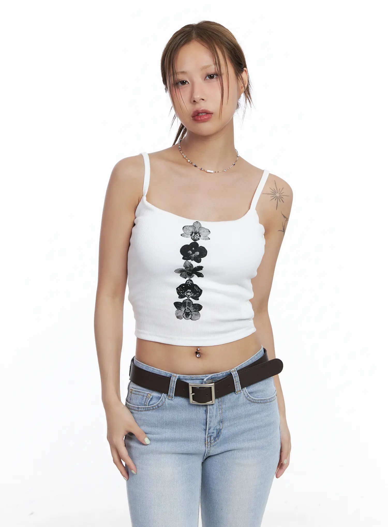 Floral Graphic Ribbed Tank Top CL510 - Image 11