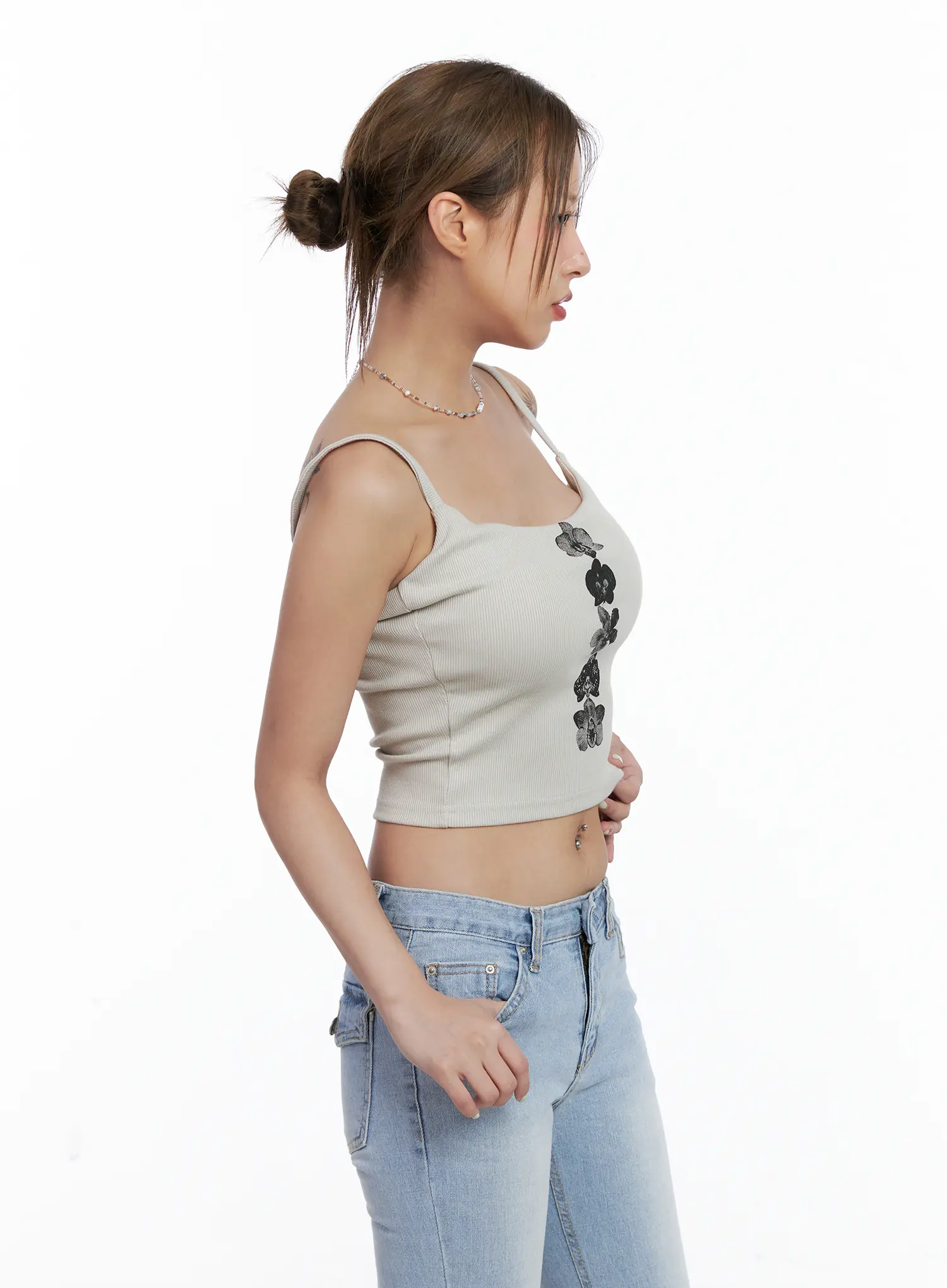 Floral Graphic Ribbed Tank Top CL510 - Image 5
