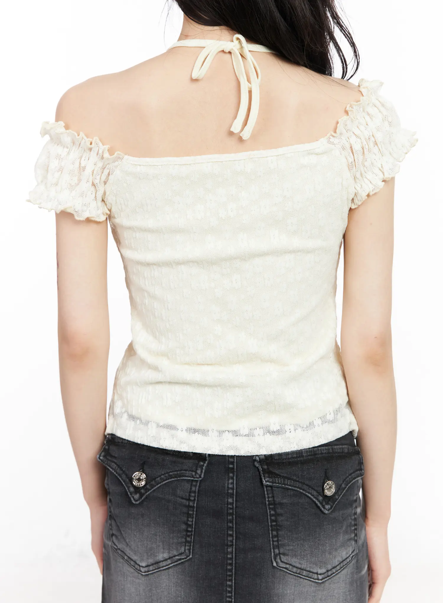 Floral Lace Halter Blouse CM519 - Image 9
