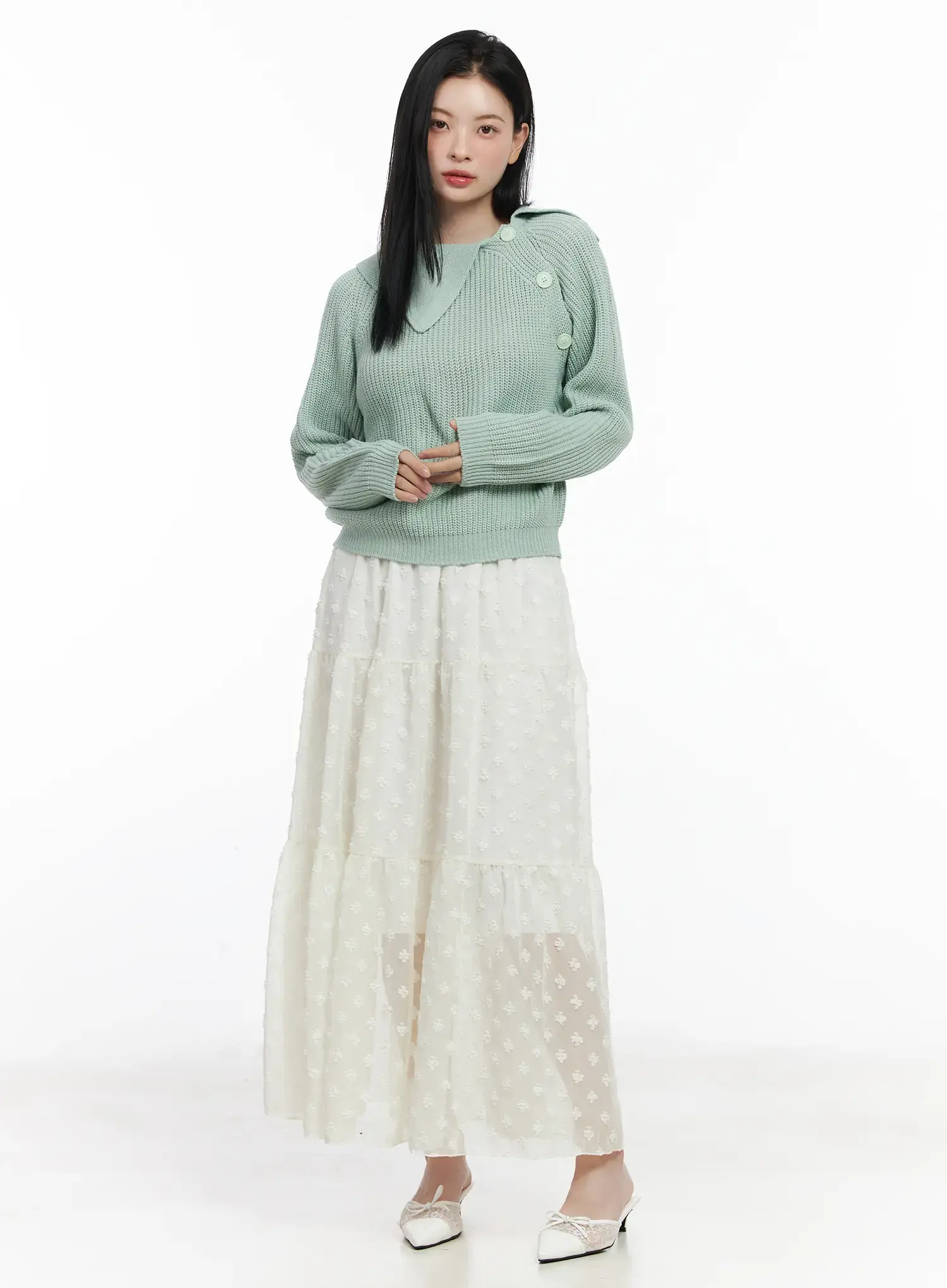 Floral Lace Maxi Skirt CJ519 - Image 5