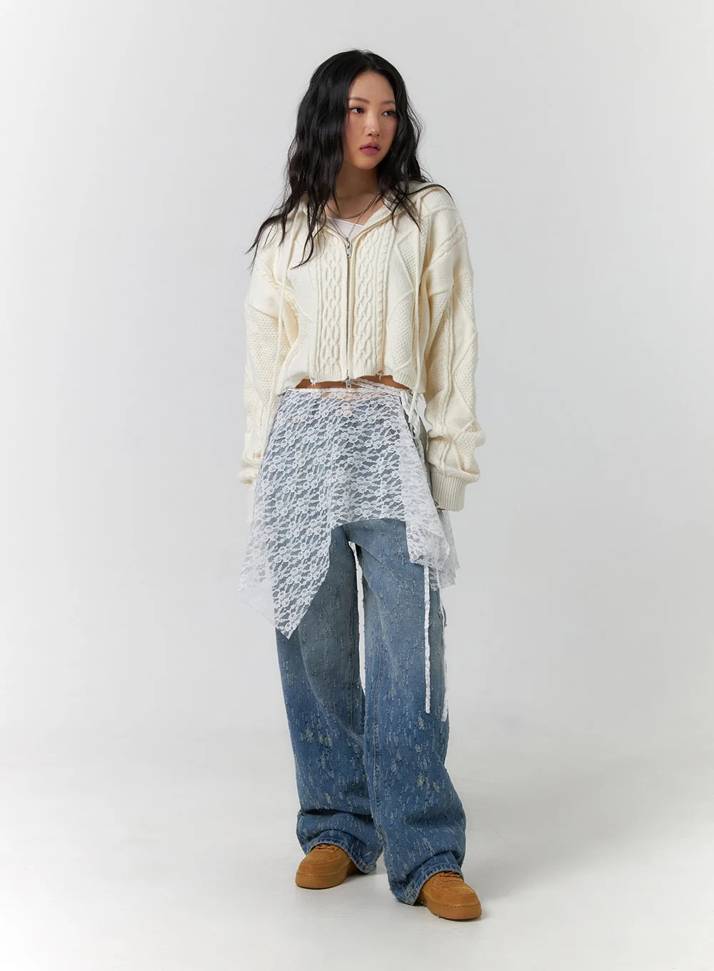 Floral Lace Mini Wrap Skirt CF401 - Image 7