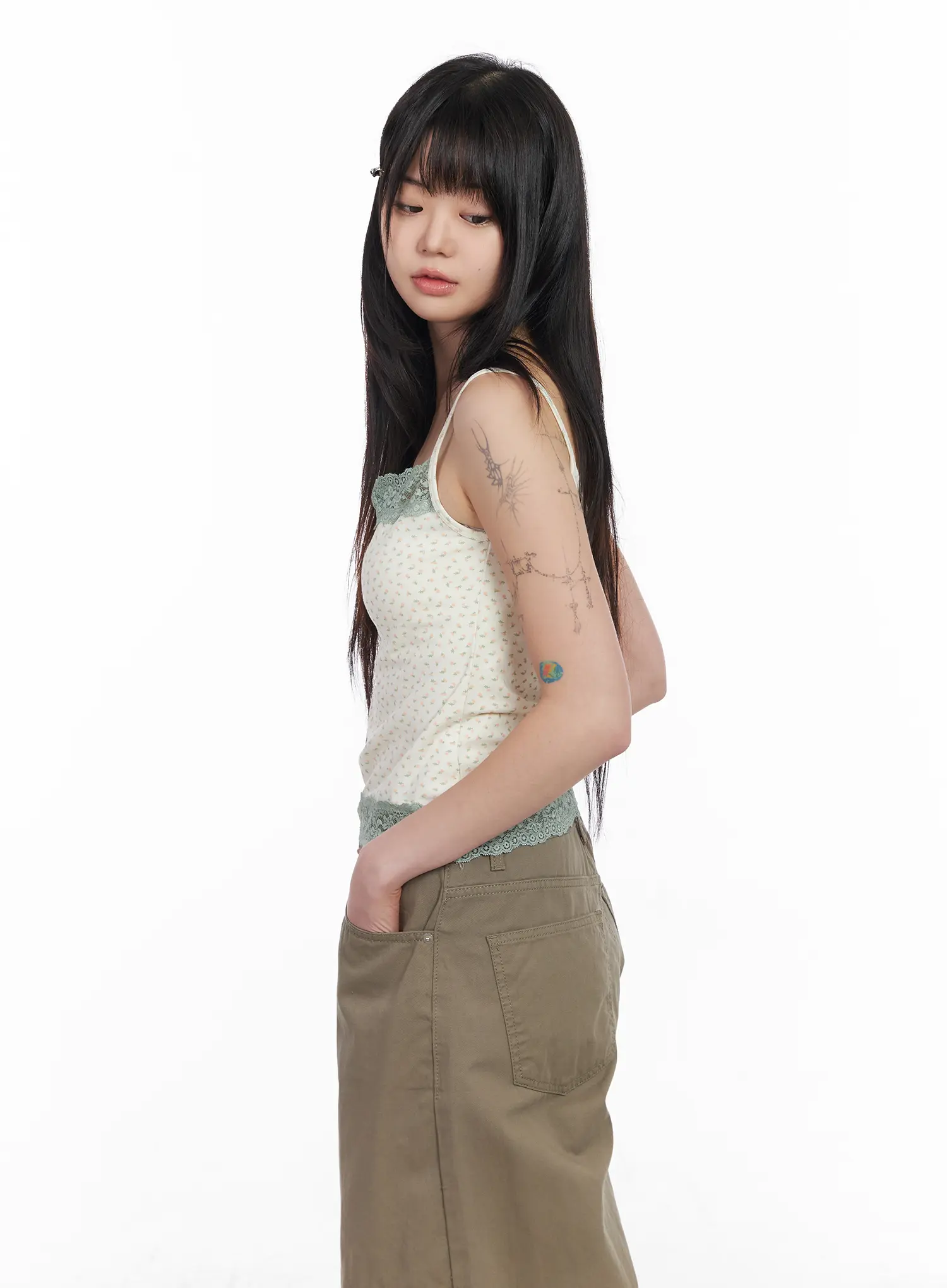 Floral Lace Trim Tank Top CM513 - Image 6