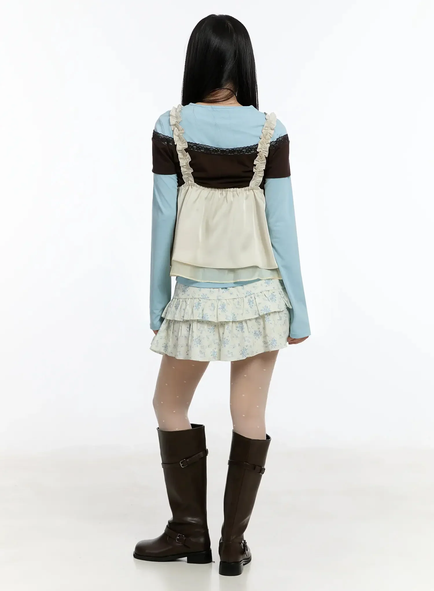 Floral Layered Mini Skirt IM509 - Image 9