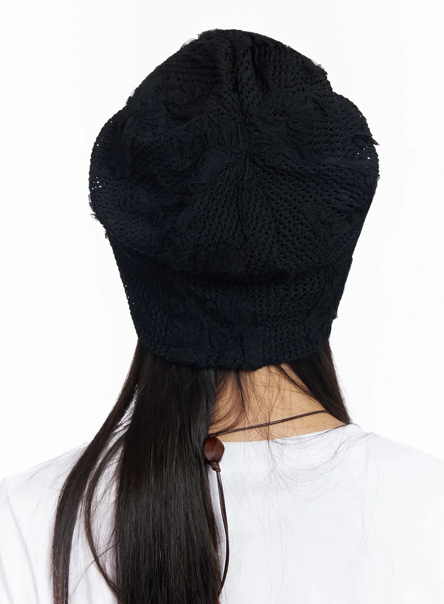 Floral Mesh Knit Beanie IA523 - Image 7