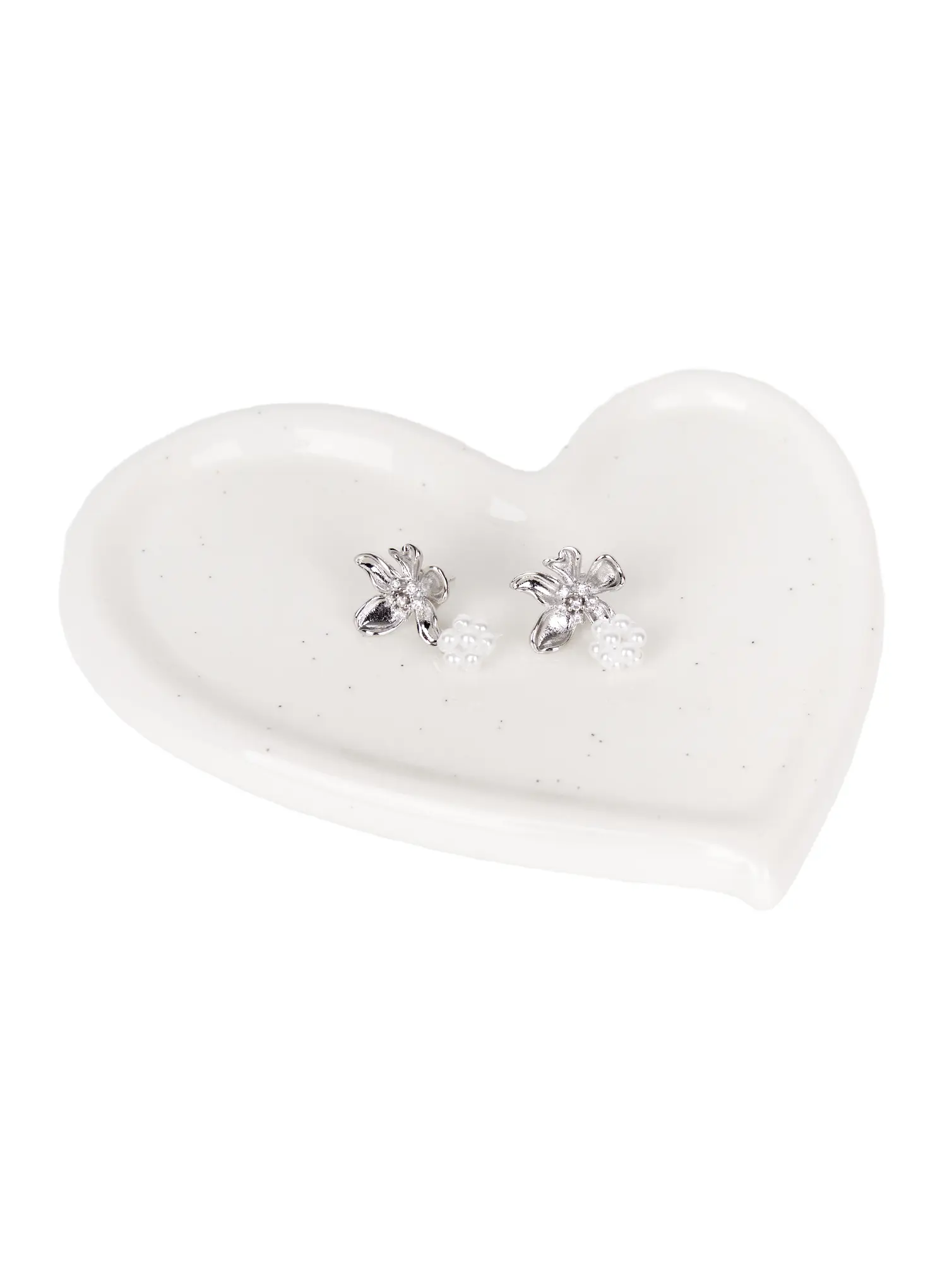 Floral Pearl Drop Earrings CA517 - Image 6