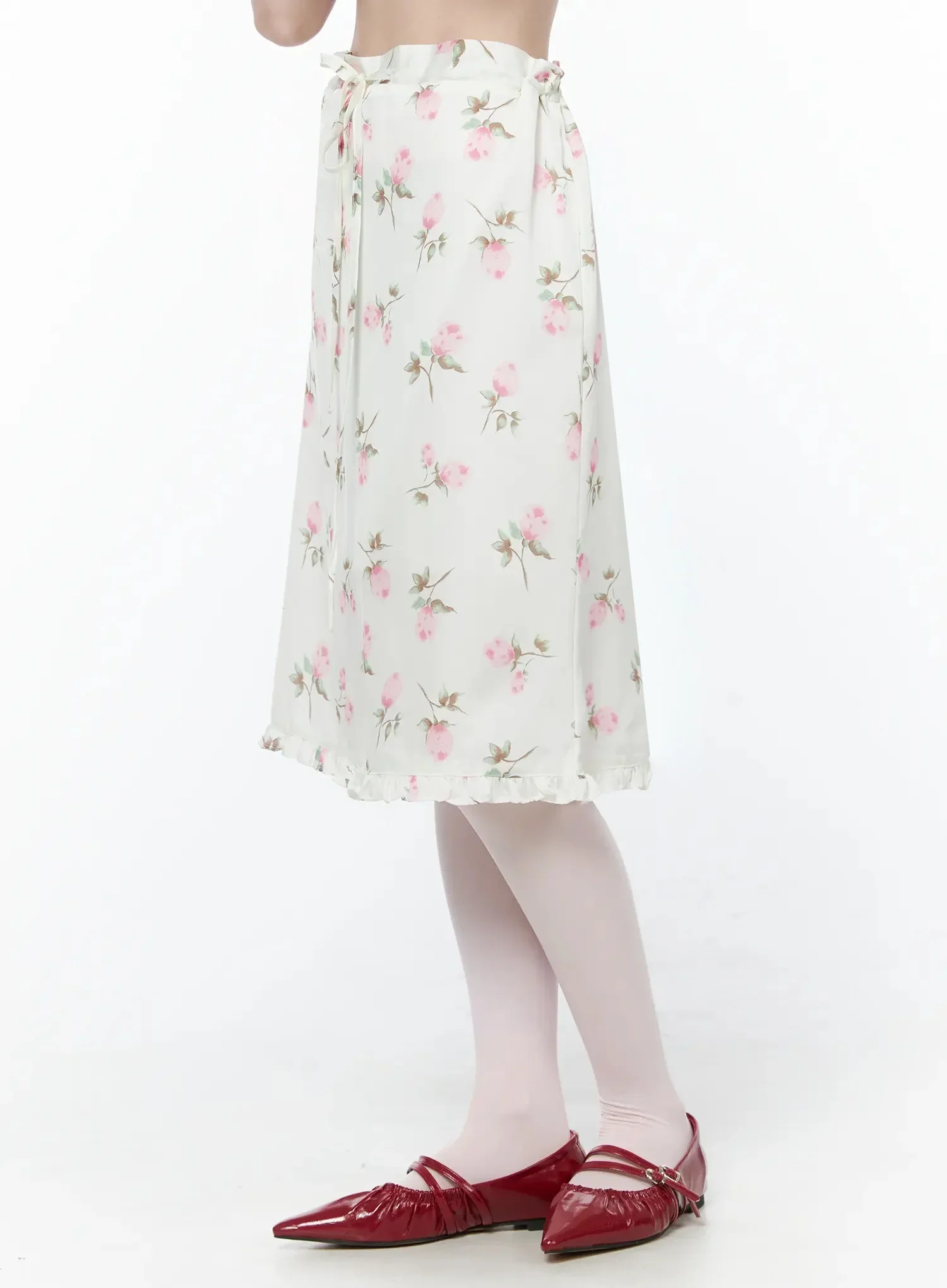 Floral Print Ruffle Hem Midi Skirt IY515 - Image 10