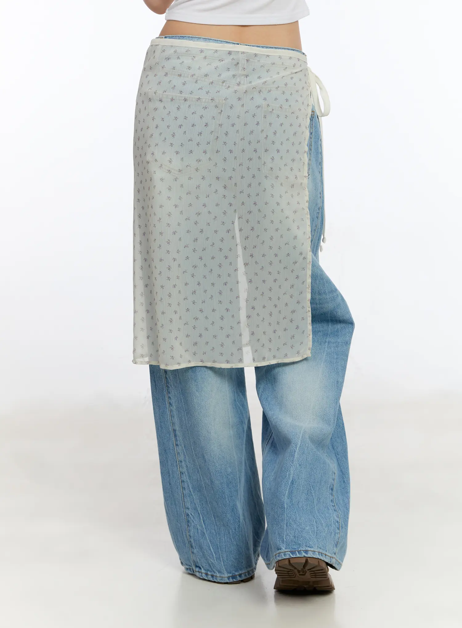 Floral Sheer Layered Skirt CA508 - Image 6