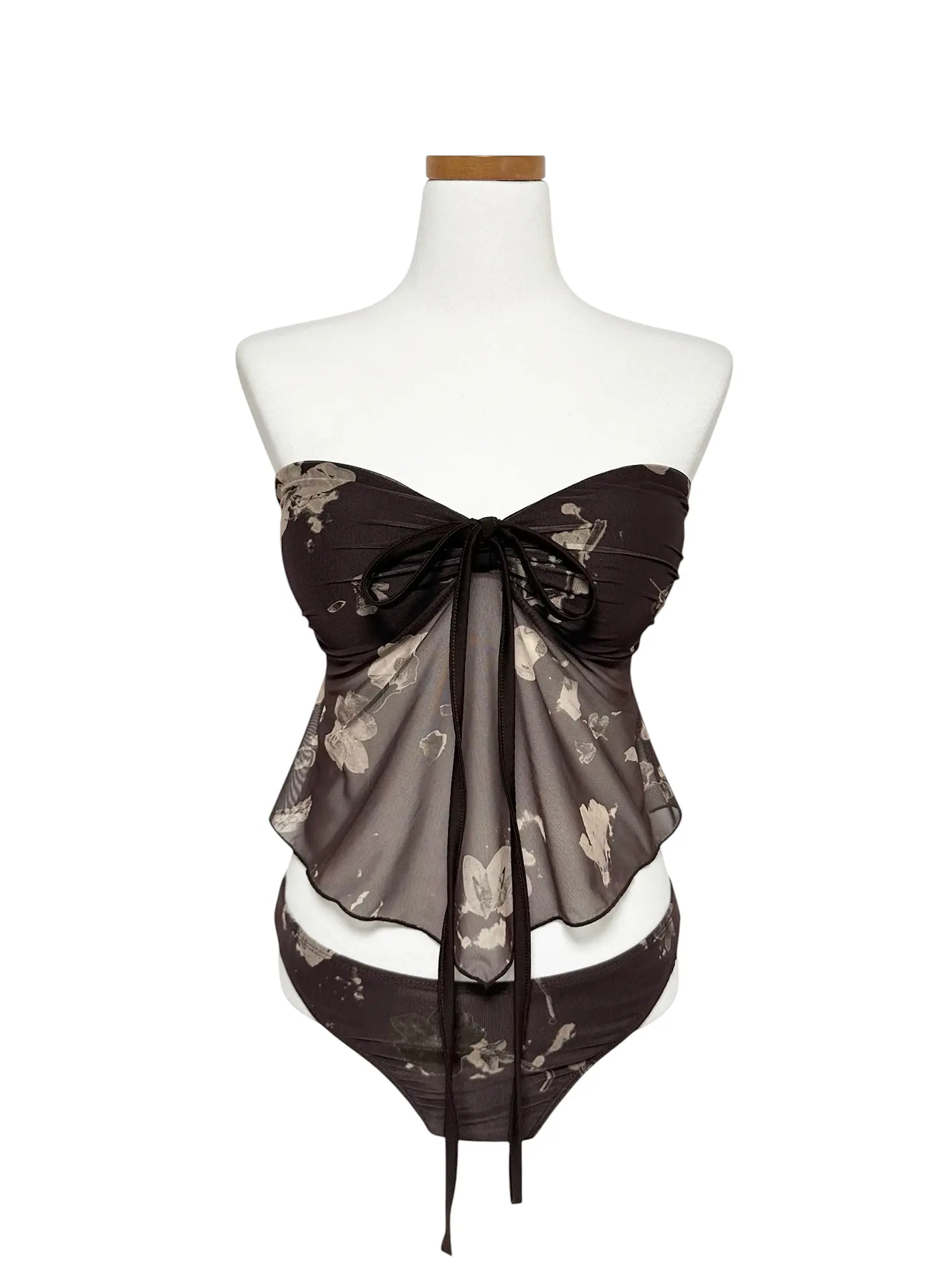 Floral Two-Way Mesh Tankini Set IY514 - Image 2