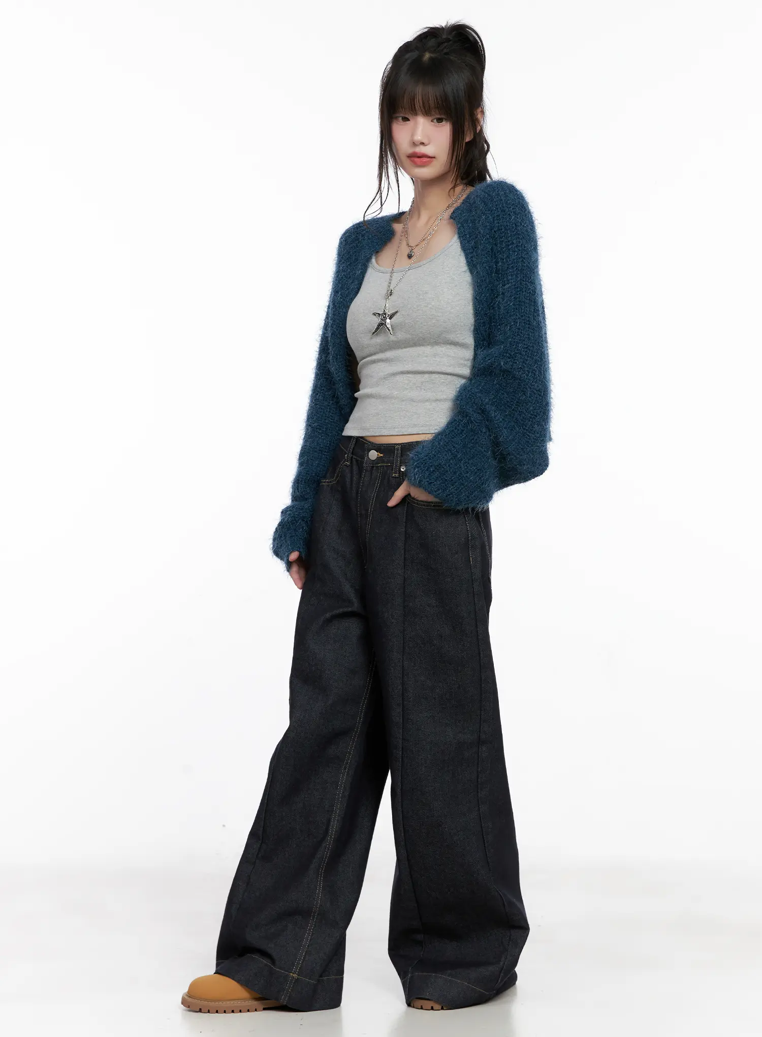 Fluffy Bolero Knit Cardigan CG518 - Image 2