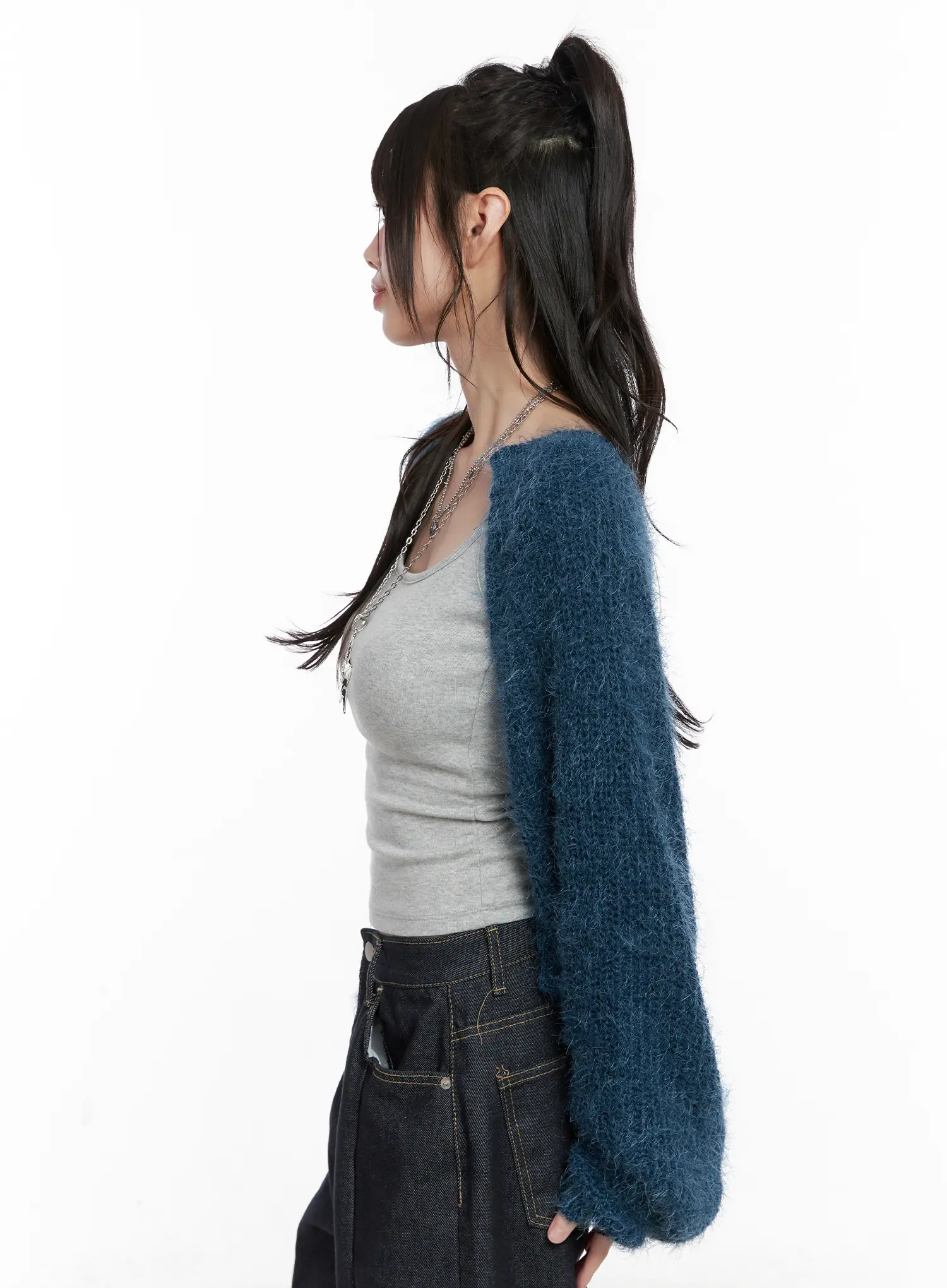 Fluffy Bolero Knit Cardigan CG518 - Image 4
