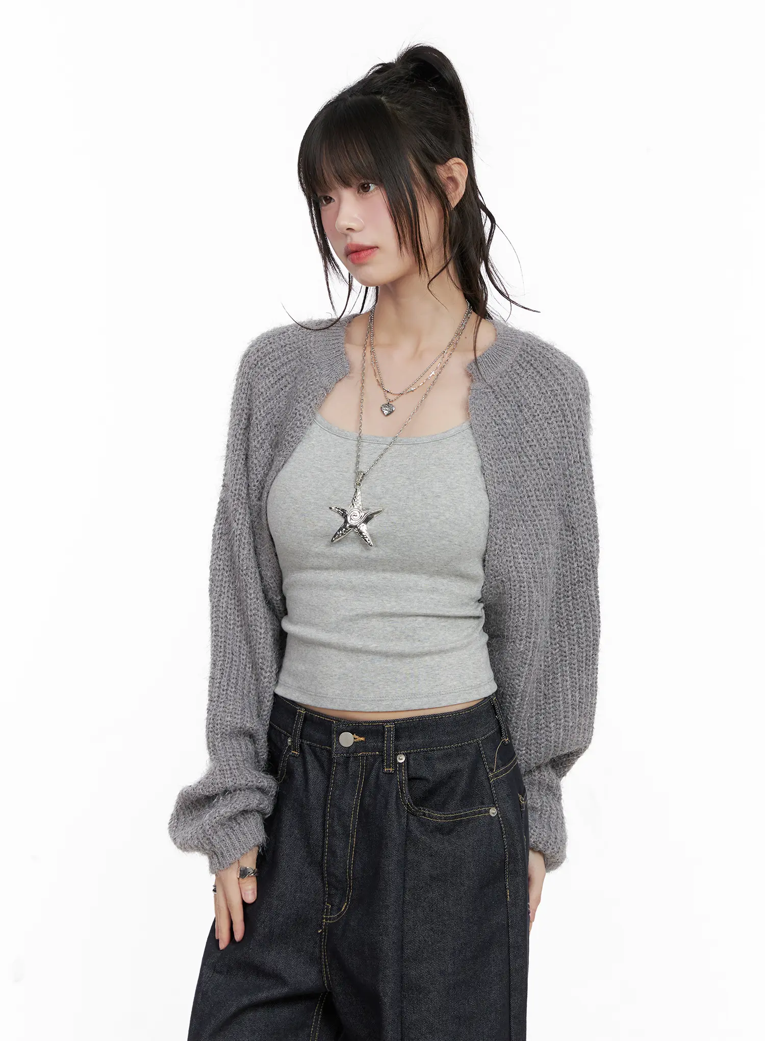 Fluffy Bolero Knit Cardigan CG518 - Image 8