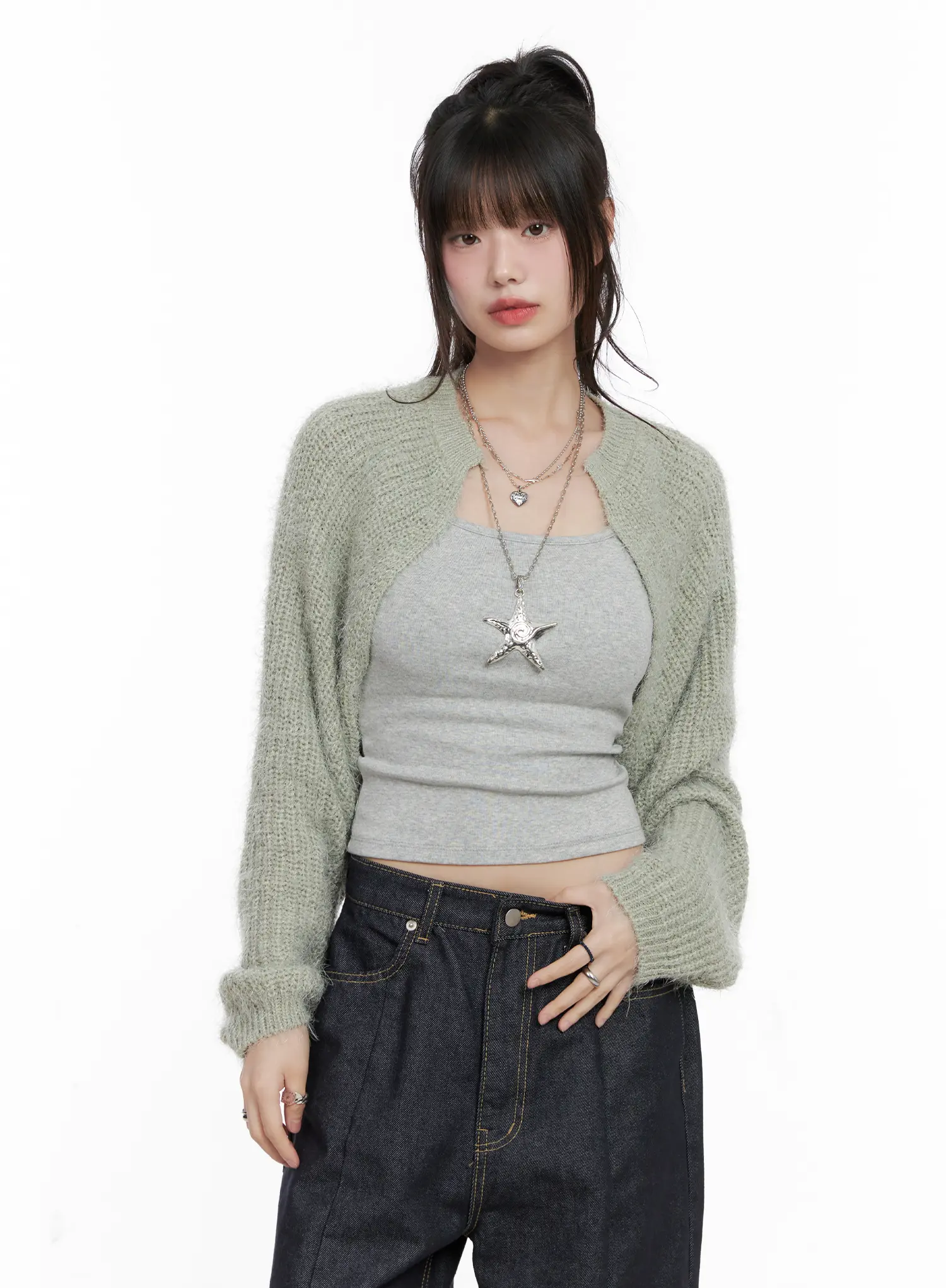 Fluffy Bolero Knit Cardigan CG518 - Image 9